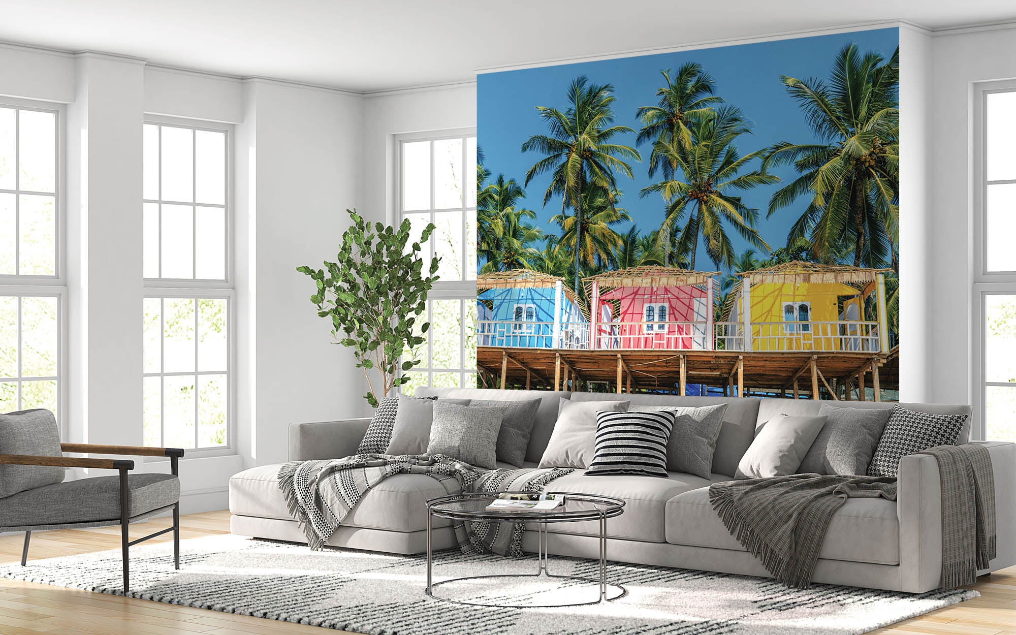 Bungalows strand India - LW00434 Fotobehang