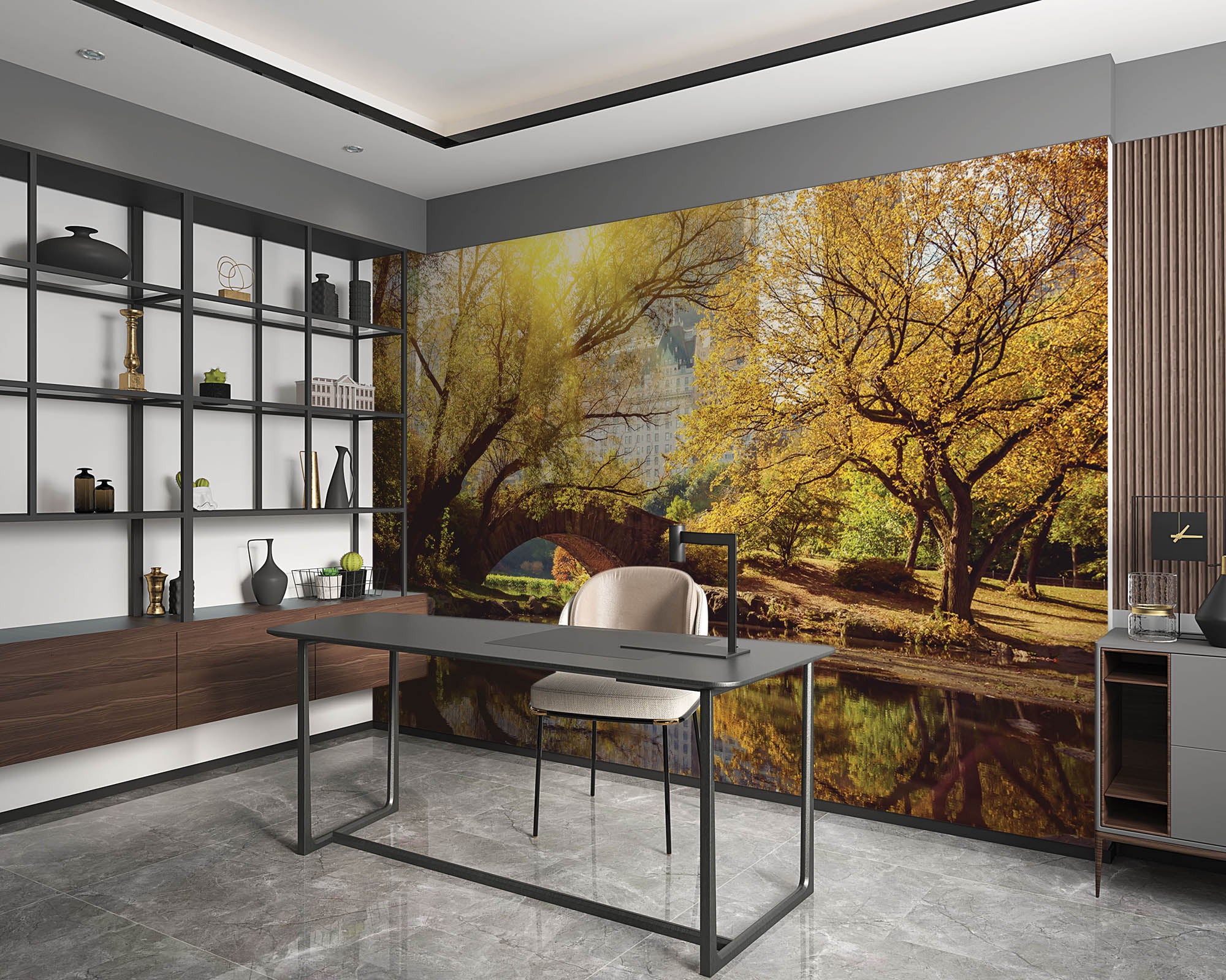 Central Park met brug - LW00306 Fotobehang