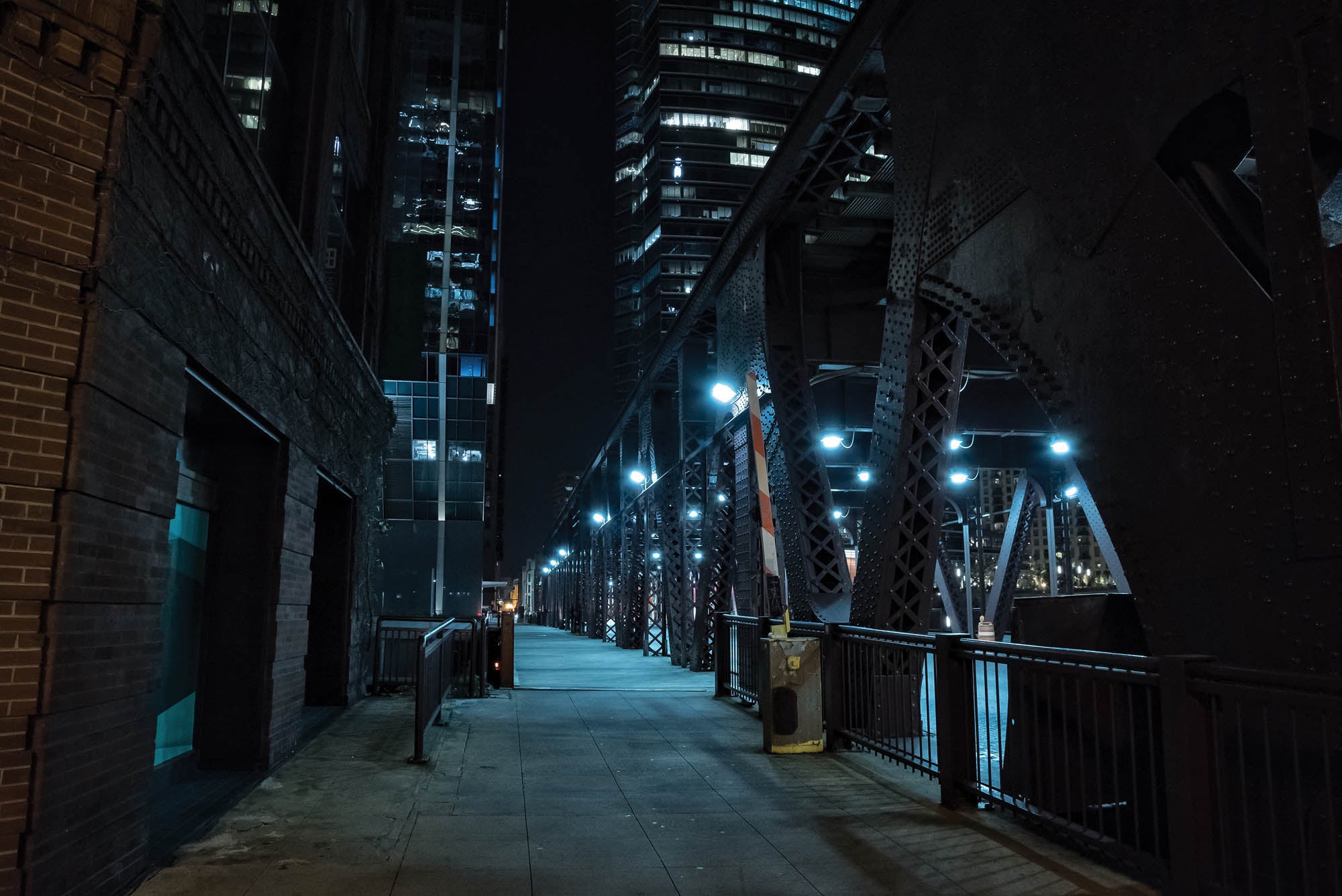 Chicago stad in de nacht - LW00386 Fotobehang