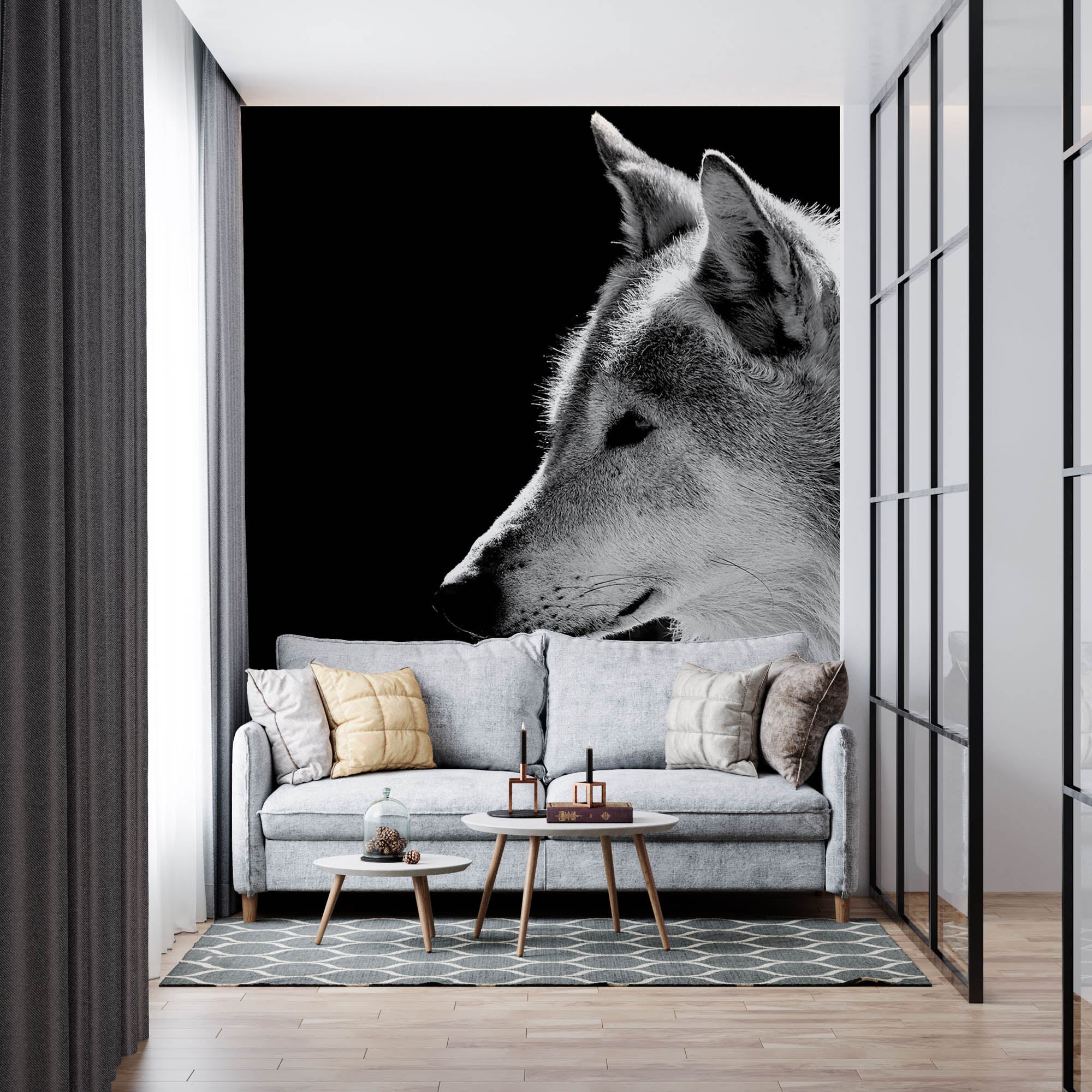 Close-up hoofd wolf - LW00208 Fotobehang
