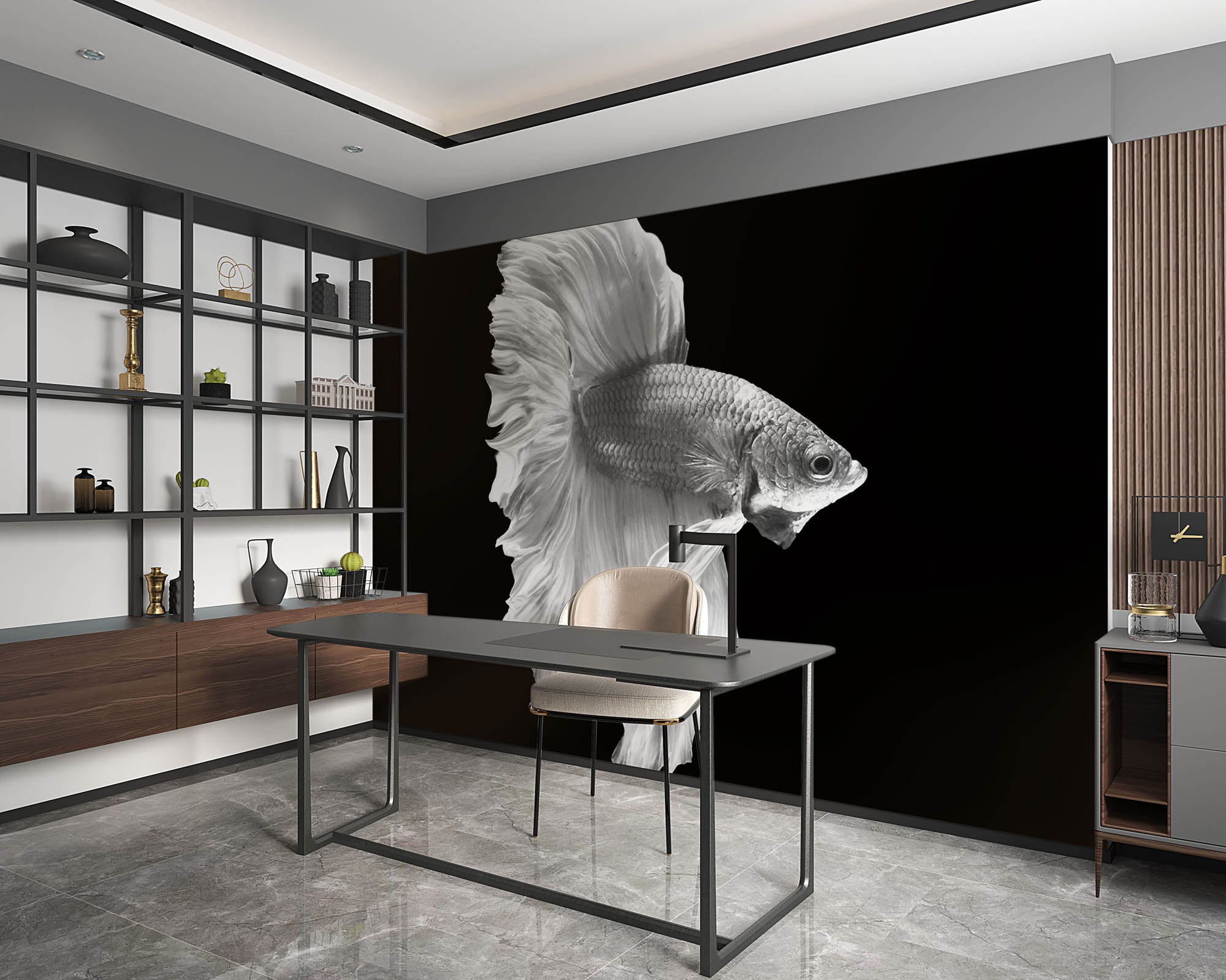 Crown Tail Betta vis- LW00229 Fotobehang