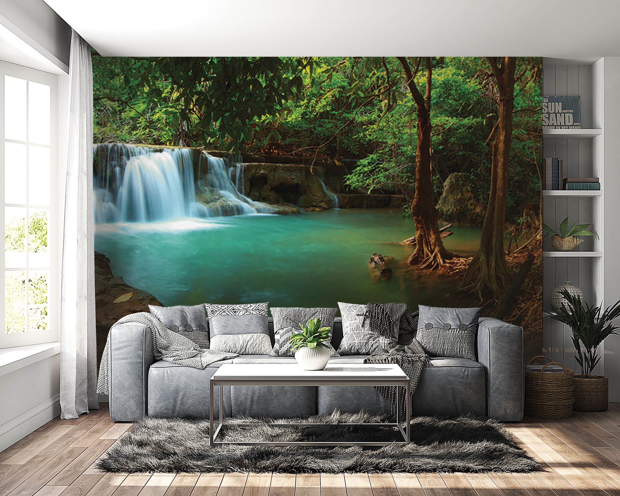 De Huay mae Kamin waterval - LW00254 Fotobehang