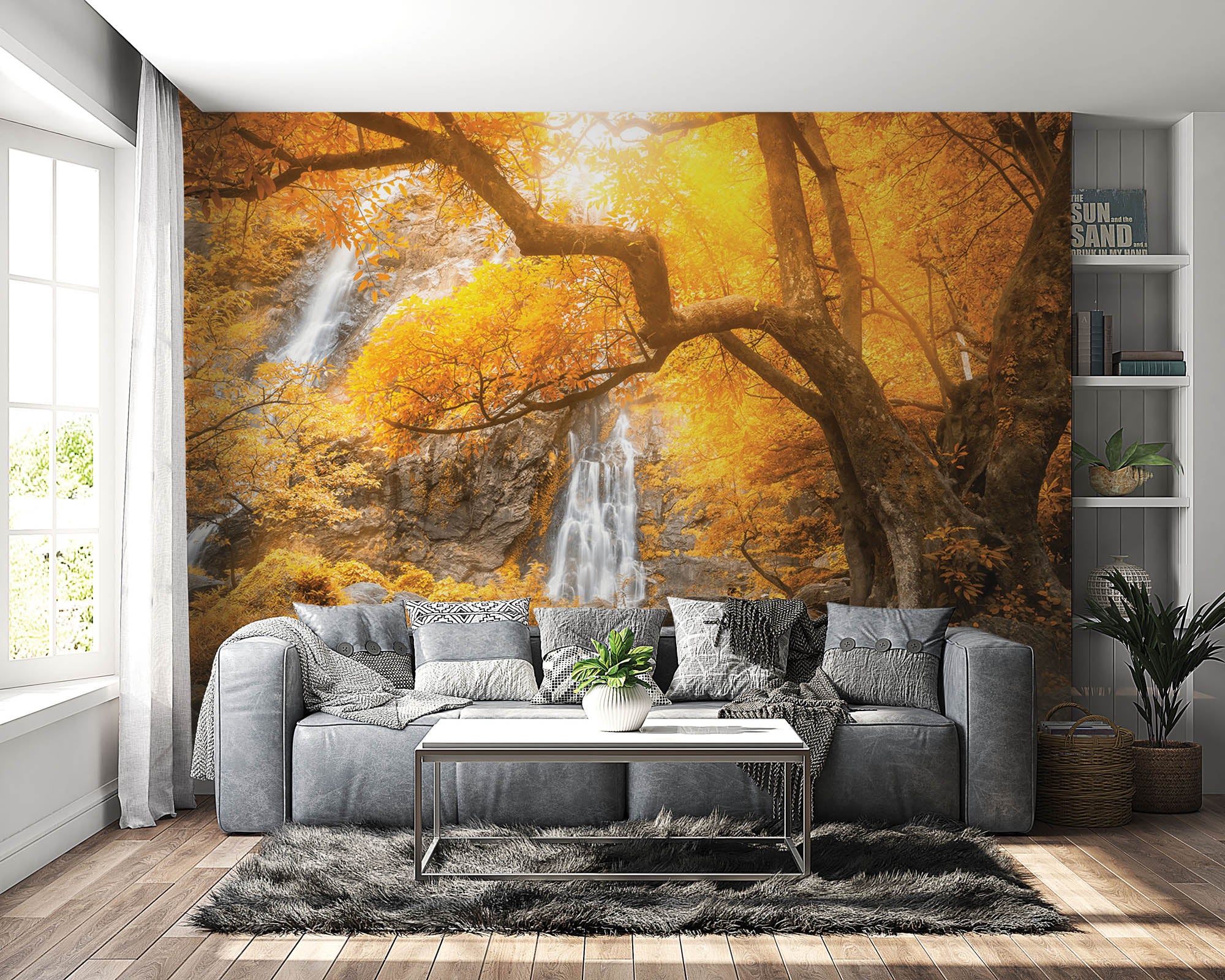 De Klong Lan waterval in de herfst - LW00258 Fotobehang