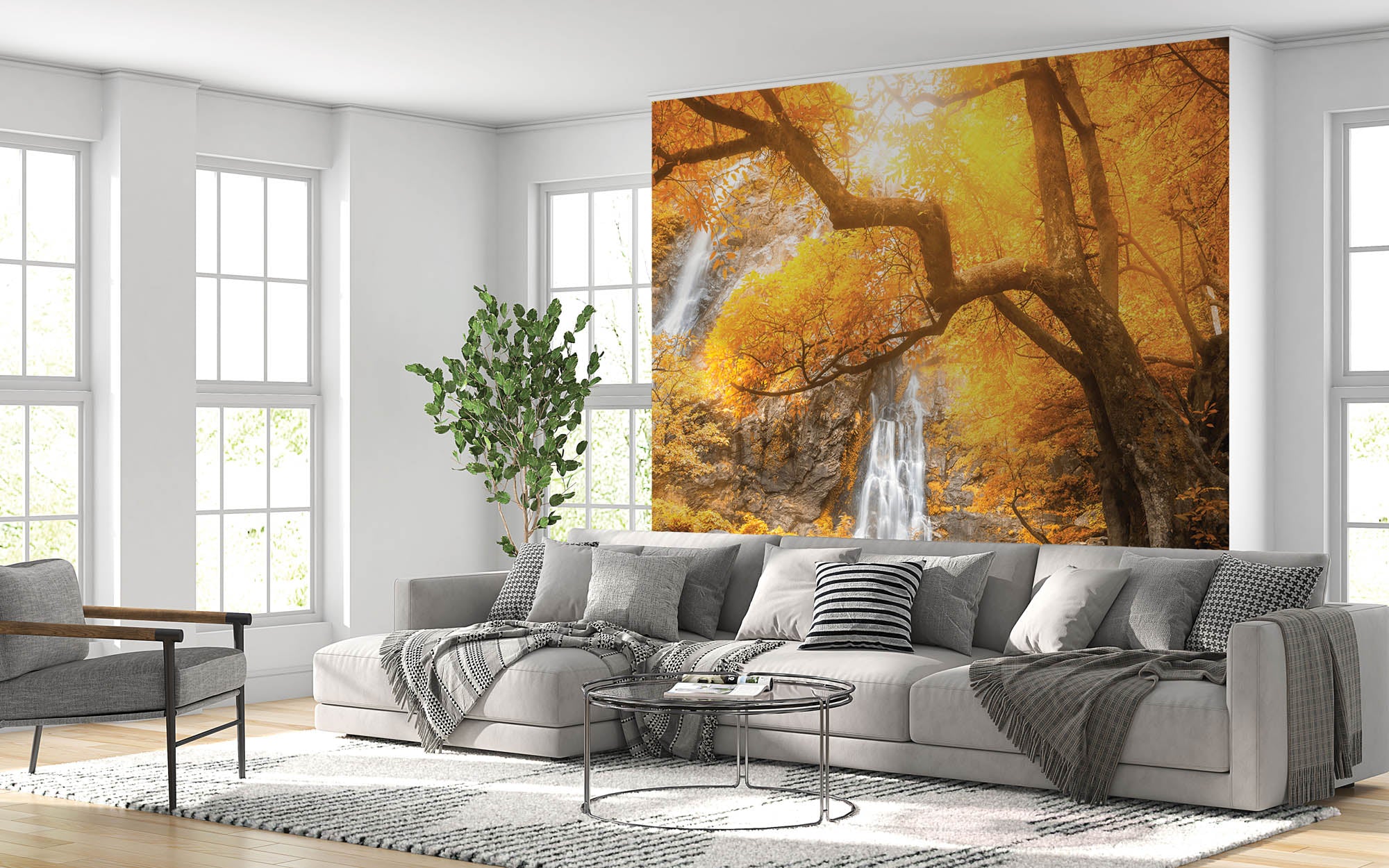 De Klong Lan waterval in de herfst - LW00258 Fotobehang