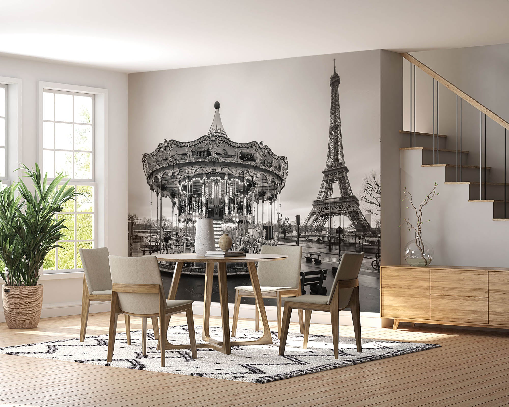 Draaimolen en Eiffeltoren - LW00358 Fotobehang