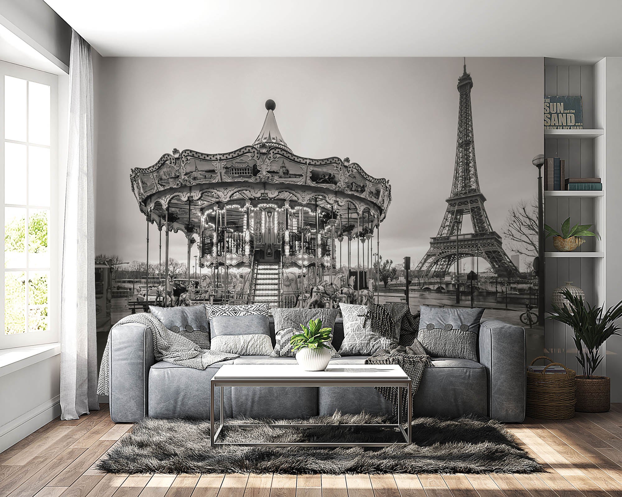 Draaimolen en Eiffeltoren - LW00358 Fotobehang