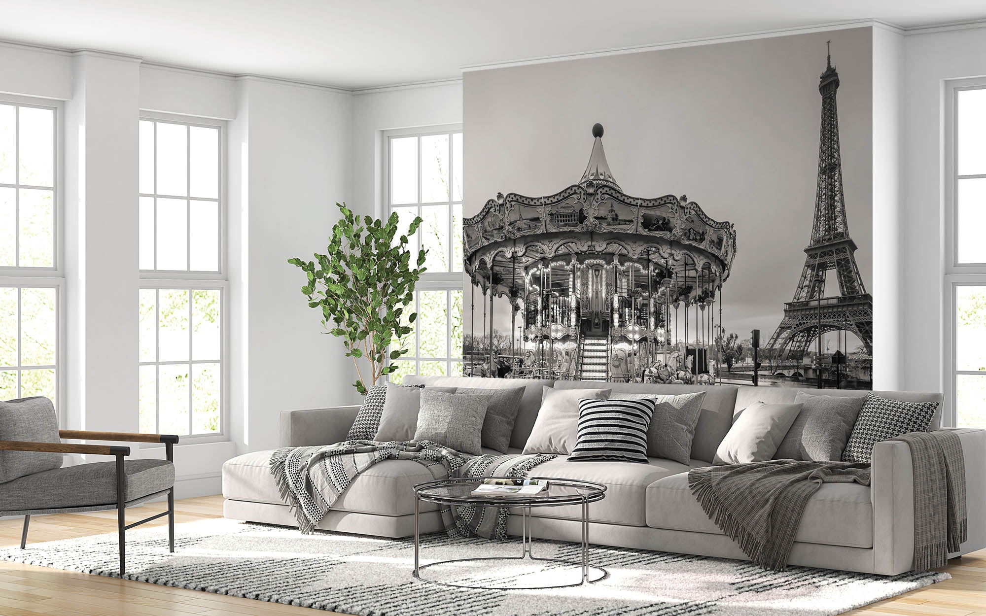 Draaimolen en Eiffeltoren - LW00358 Fotobehang