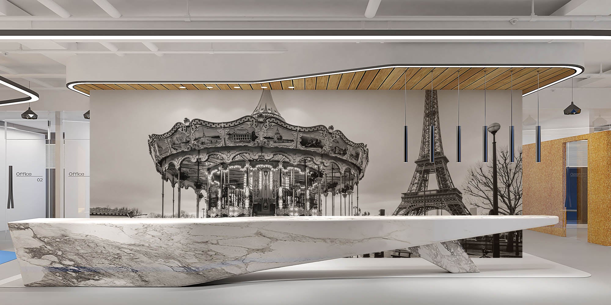 Draaimolen en Eiffeltoren - LW00358 Fotobehang