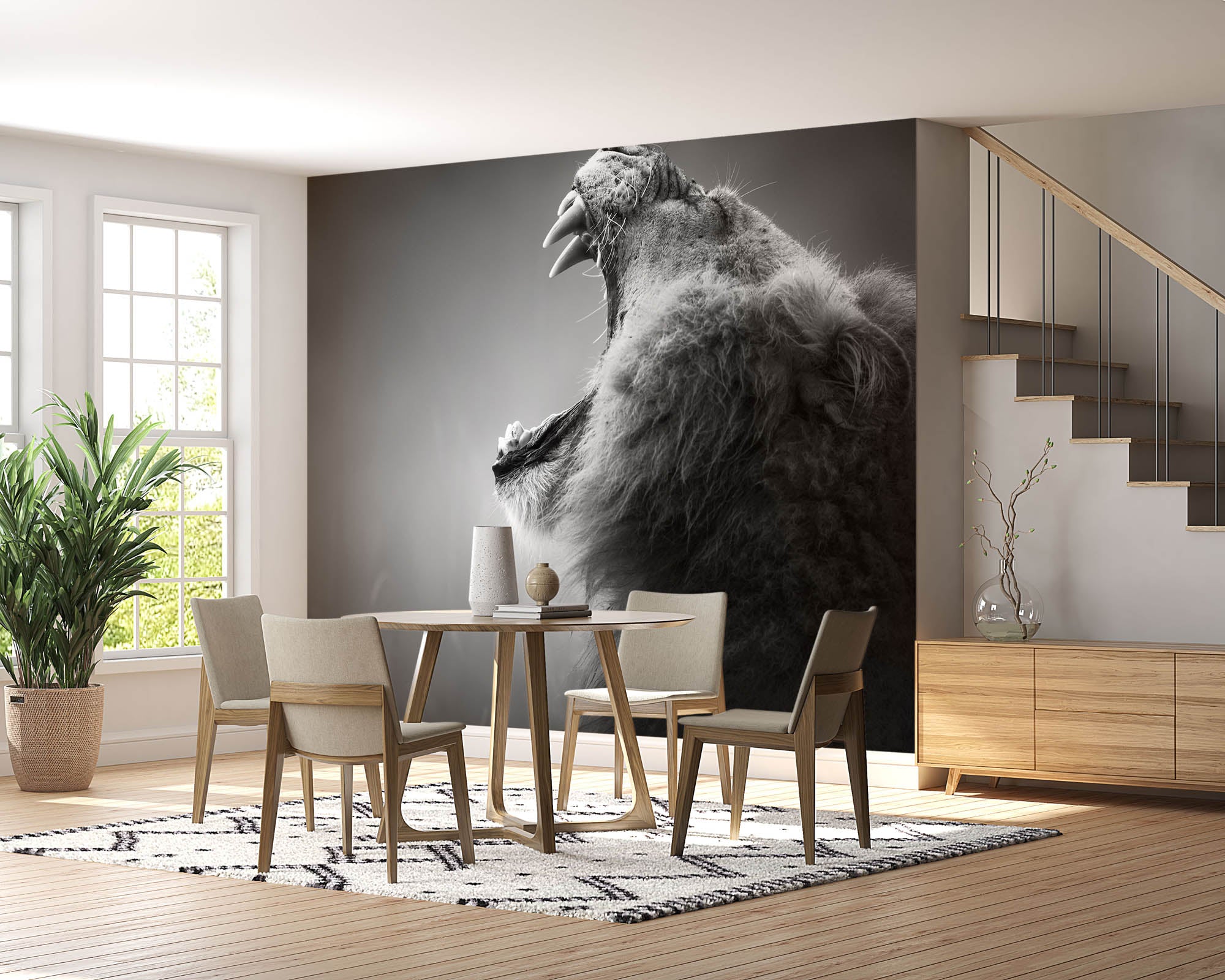 Een geeuwende leeuw - LW00210 Fotobehang