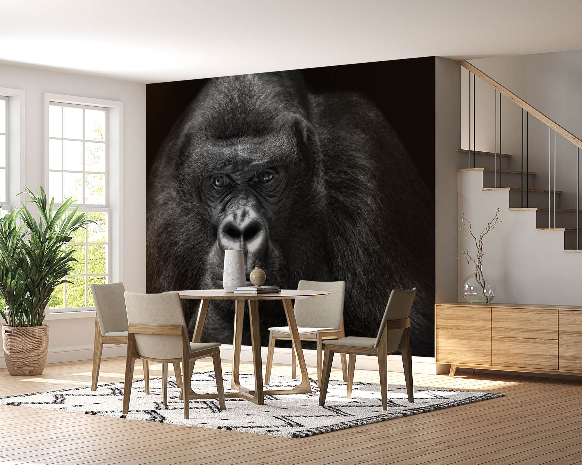 Gorilla op zwarte achtergrond - LW00214 Fotobehang