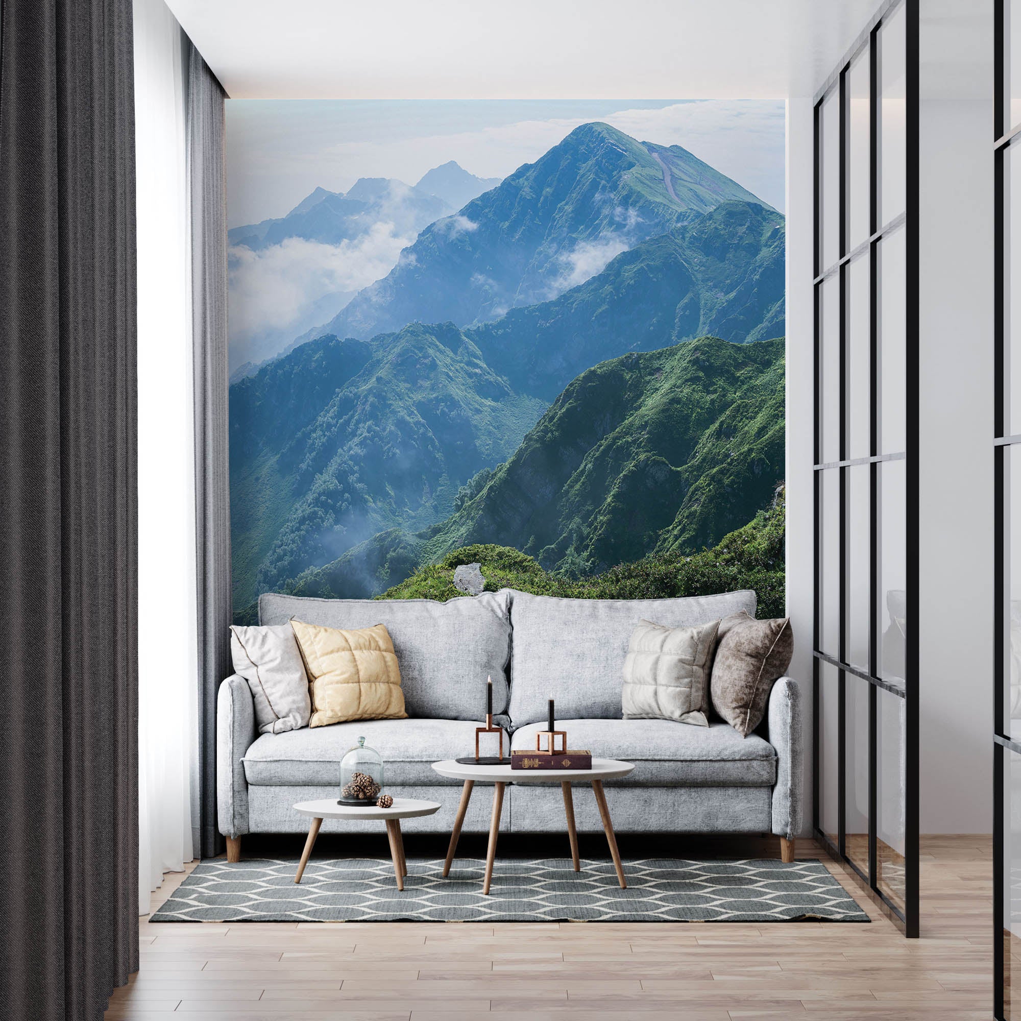 Groen gebergte Rusland - LW00111 Fotobehang