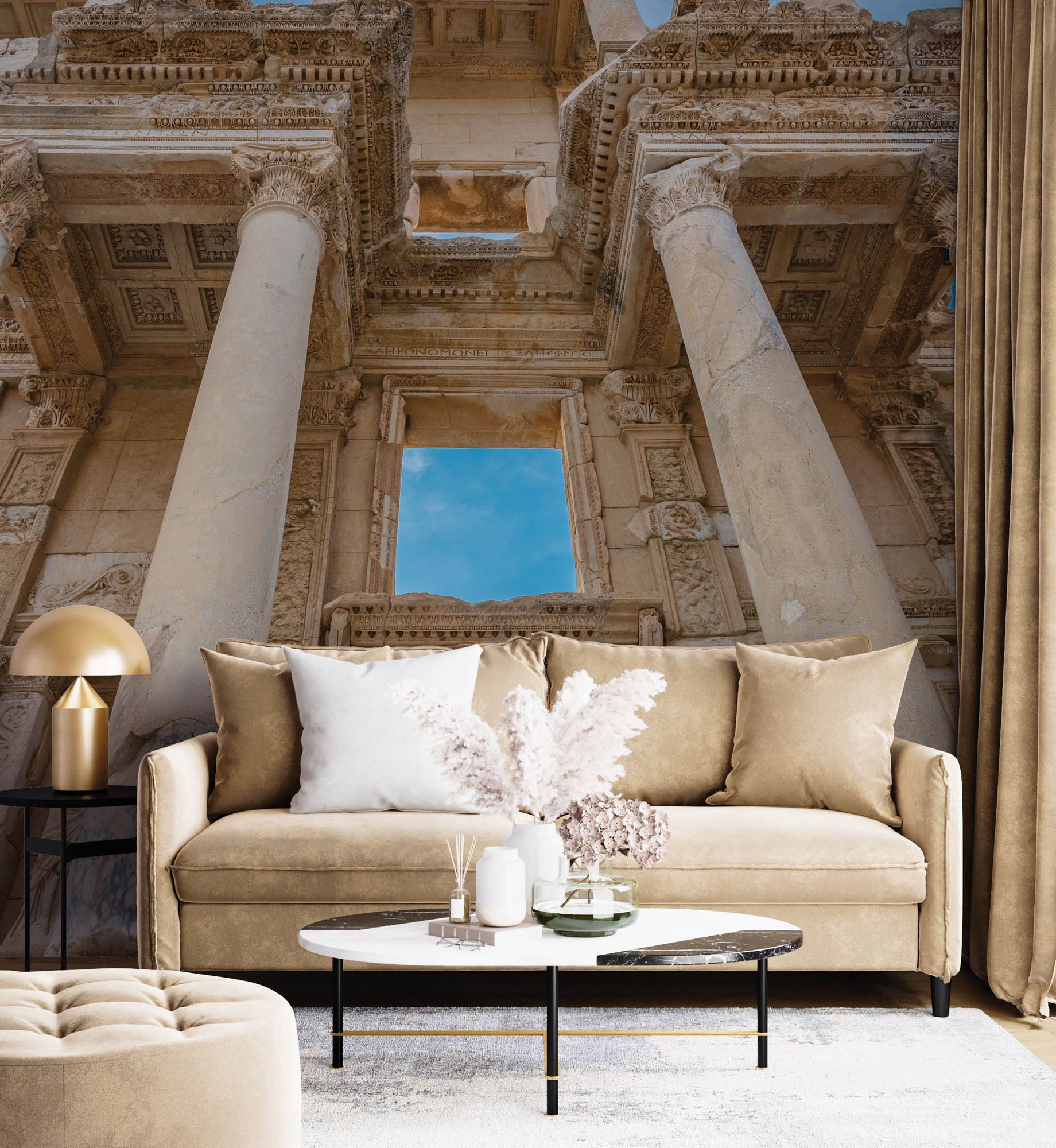 Het exterieur van Bibliotheek van Celsus - LW00048 Fotobehang