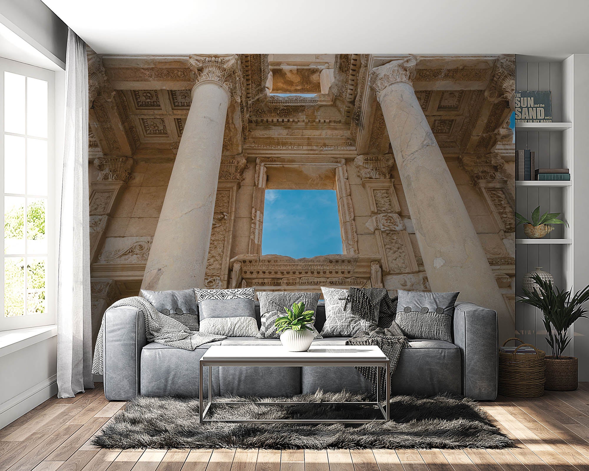 Het exterieur van Bibliotheek van Celsus - LW00048 Fotobehang