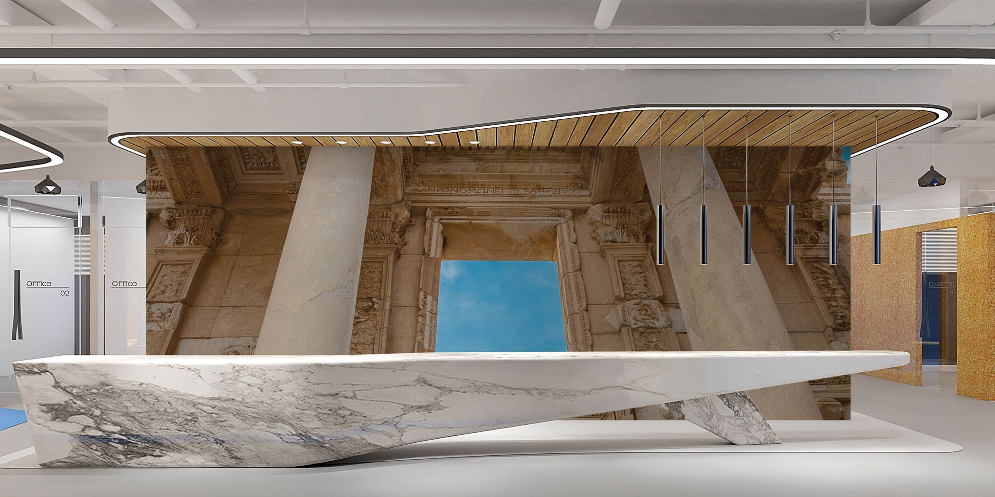 Het exterieur van Bibliotheek van Celsus - LW00048 Fotobehang