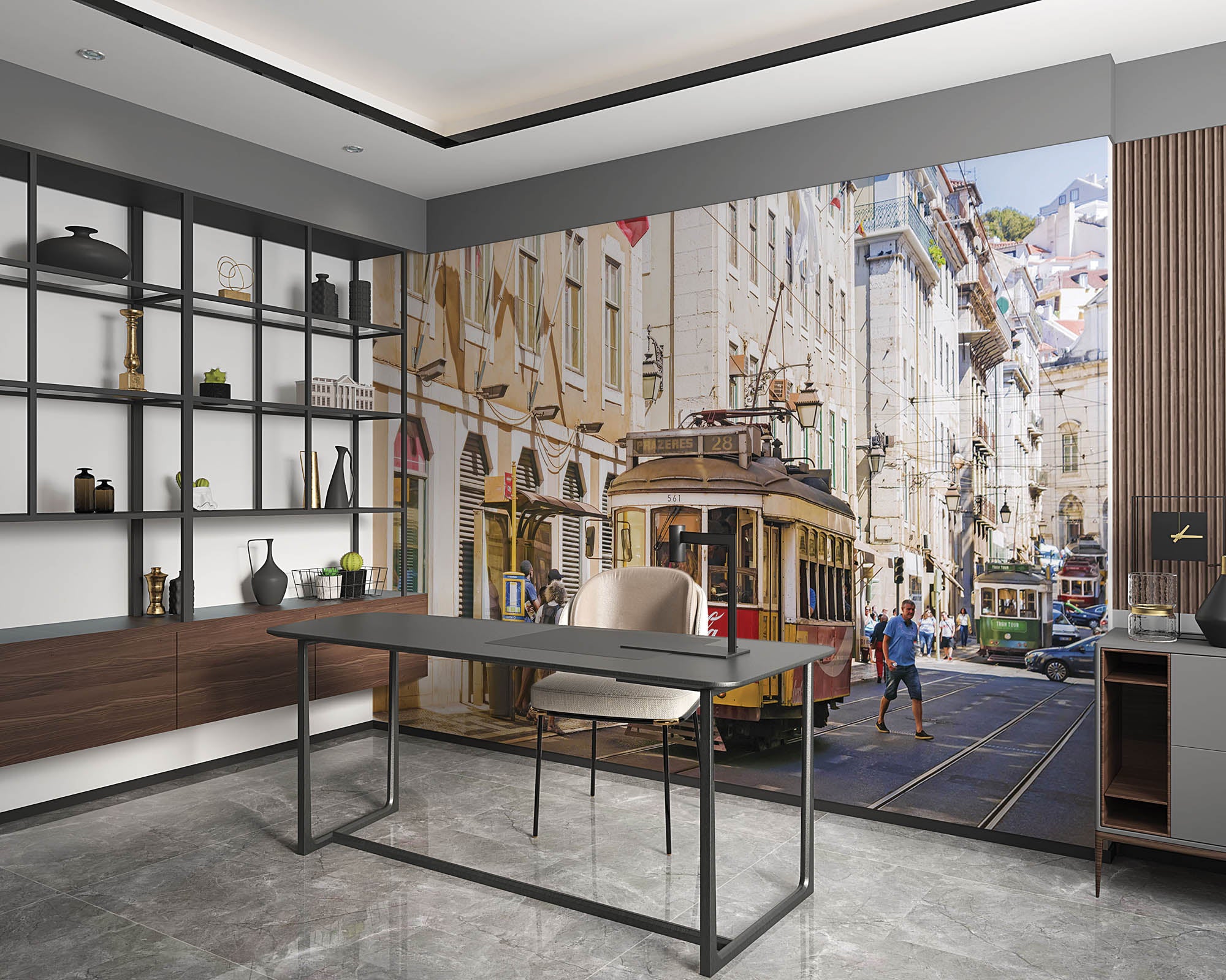 Historische trein Lissabon - LW00429 Fotobehang