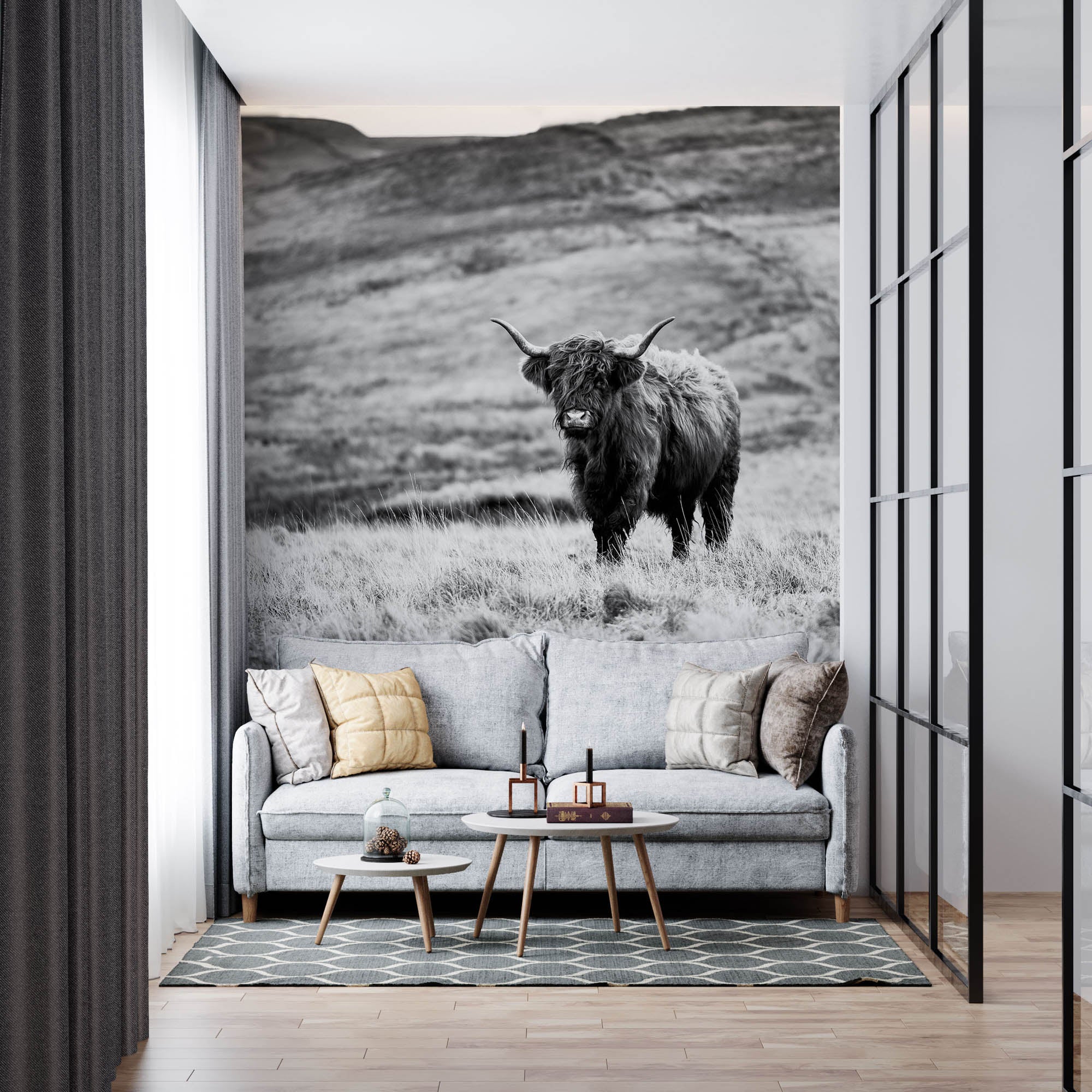 Hooglander in de natuur - LW00235 Fotobehang