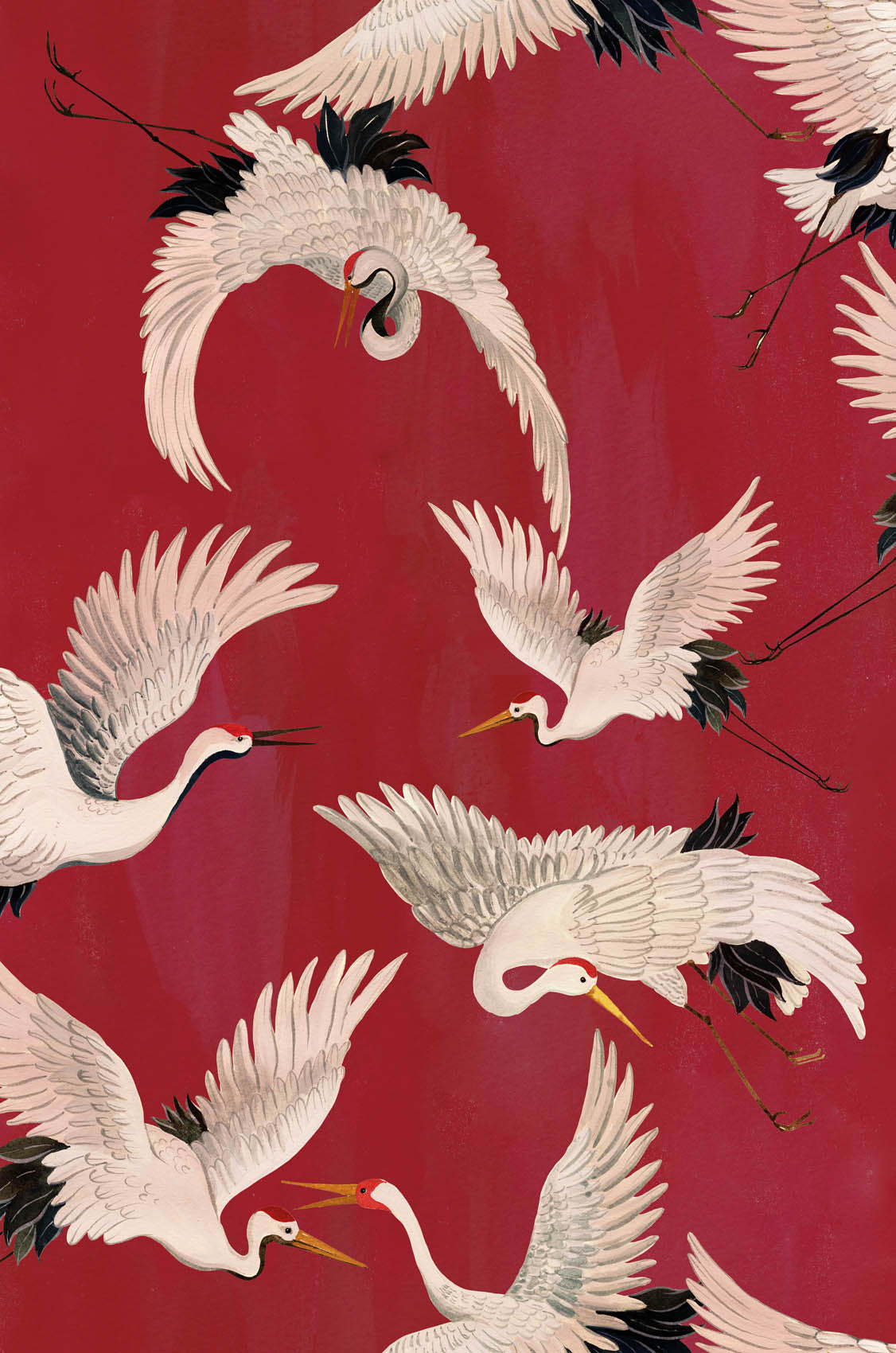 Hooked on Walls Marta Cortese Cranes 37823 Behang