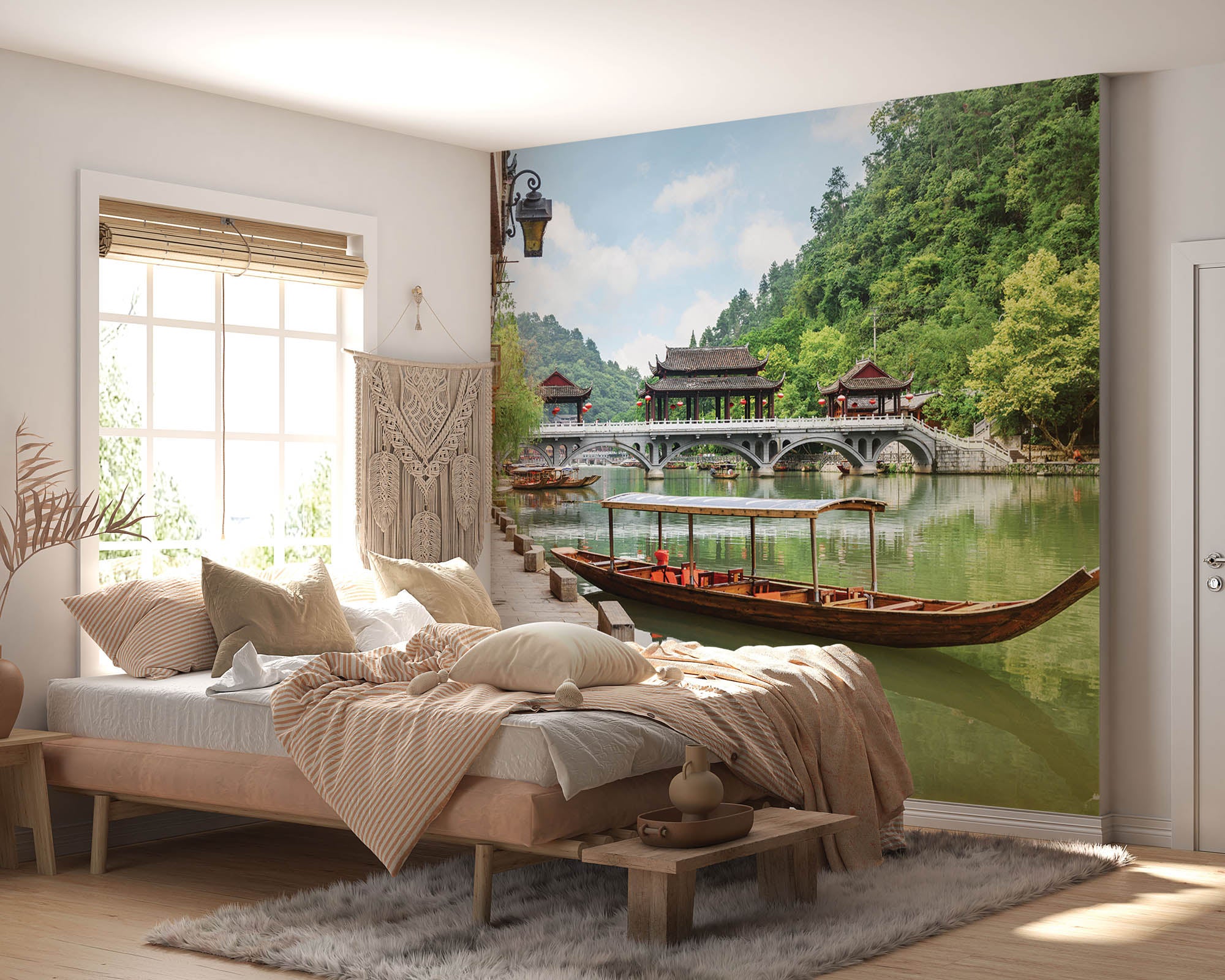 Houten Chinese boot - LW00095 Fotobehang