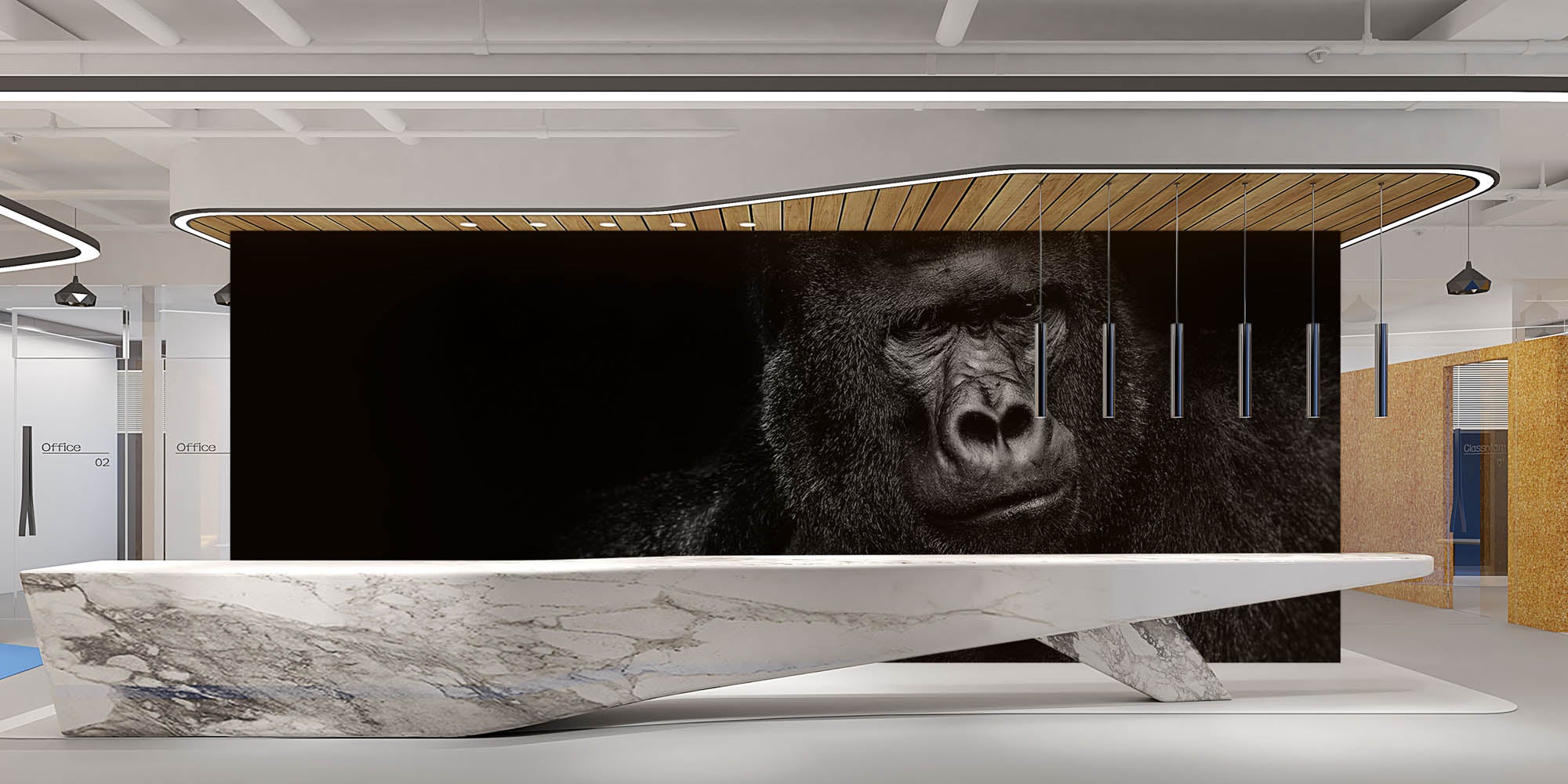 Indrukwekkende blik gorilla - LW00238 Fotobehang