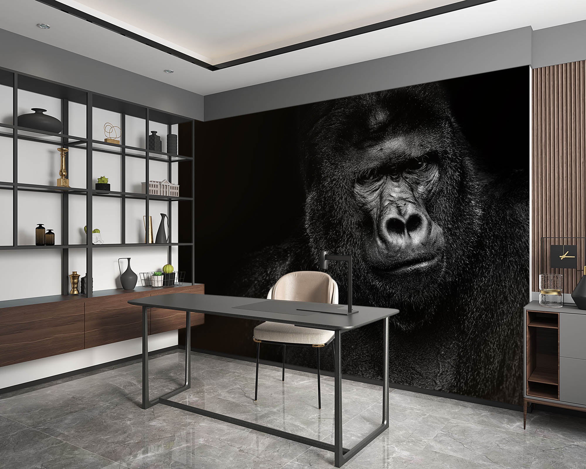 Indrukwekkende blik gorilla - LW00238 Fotobehang