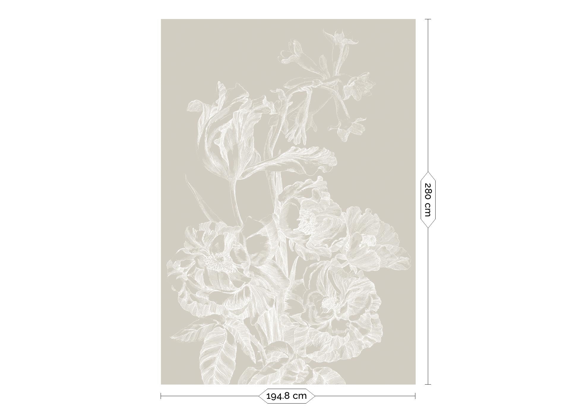 KEK Amsterdam Engraved Flowers Wallpaper WP-743-R - 4 Sheets Behang