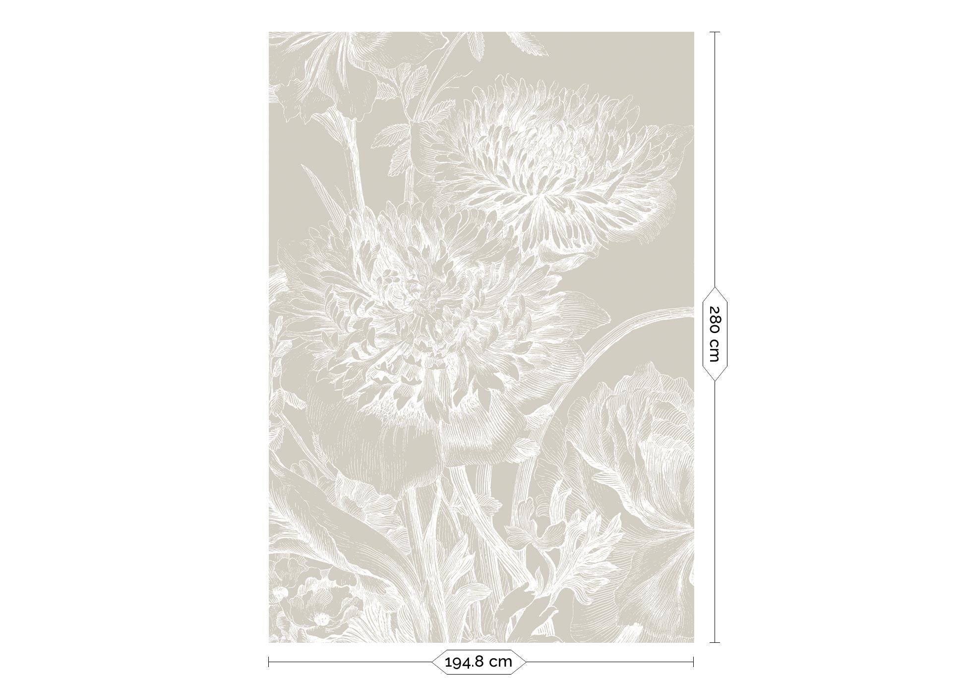KEK Amsterdam Engraved Flowers Wallpaper WP-752-R - 4 Sheets Behang