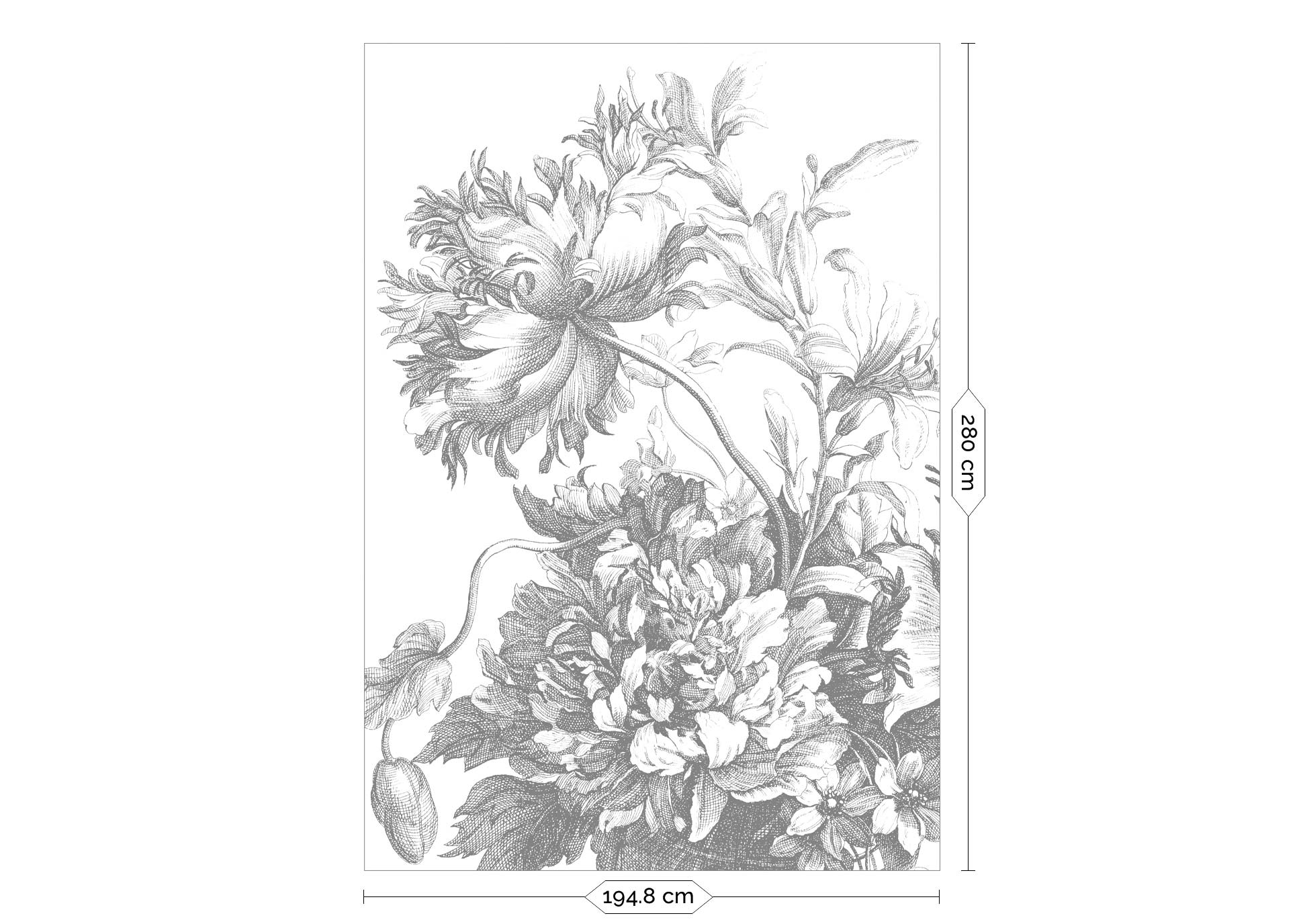 KEK Amsterdam Engraved Flowers Wallpaper WP-813 - 4 Sheets Behang