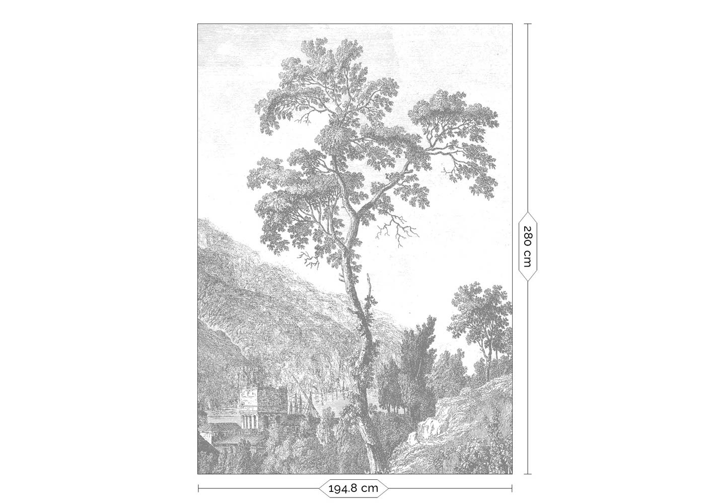 KEK Amsterdam Engraved Landscapes WP-312 - 4 Sheets Behang