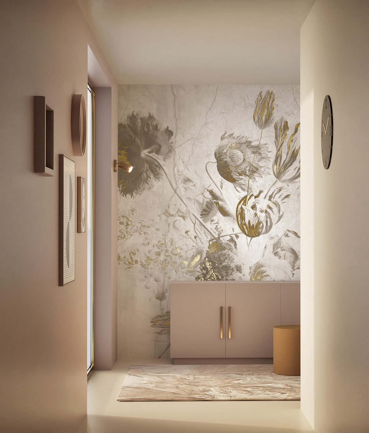KEK Amsterdam Frans Uyterlinde Fresco Flowers FU-060 - 4 Sheets Behang