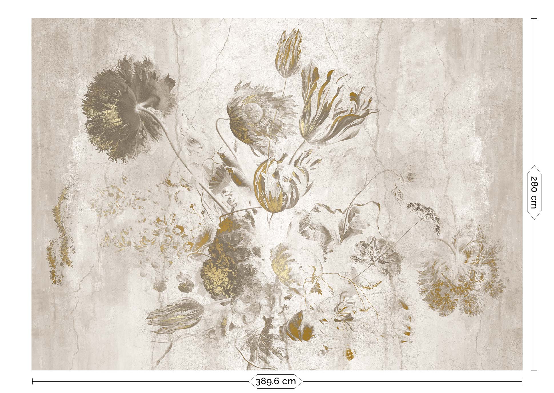KEK Amsterdam Frans Uyterlinde Fresco Flowers FU-062 - 8 Sheets Behang