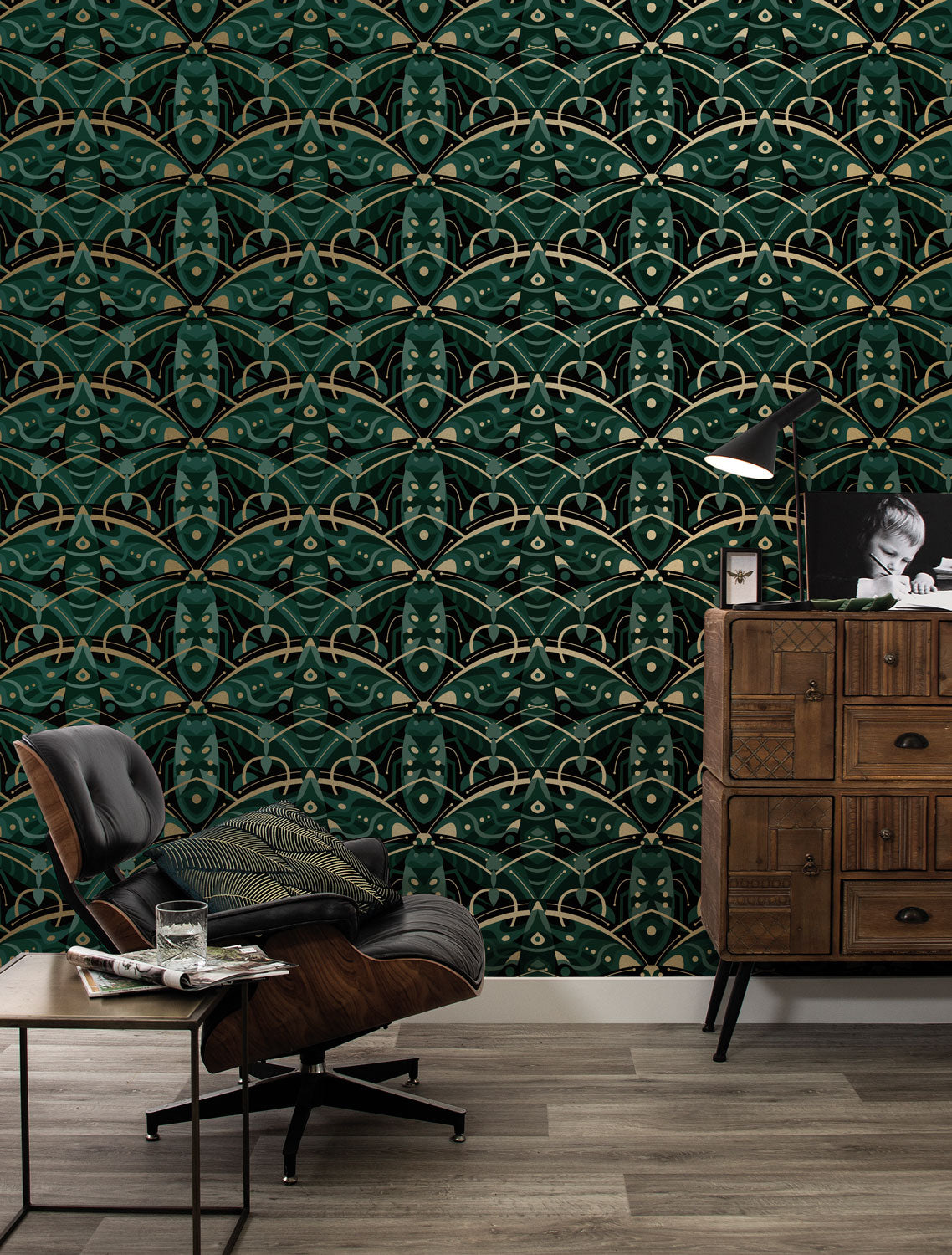 KEK Amsterdam Gold Metallic Beetle Groen MW-002 Behang