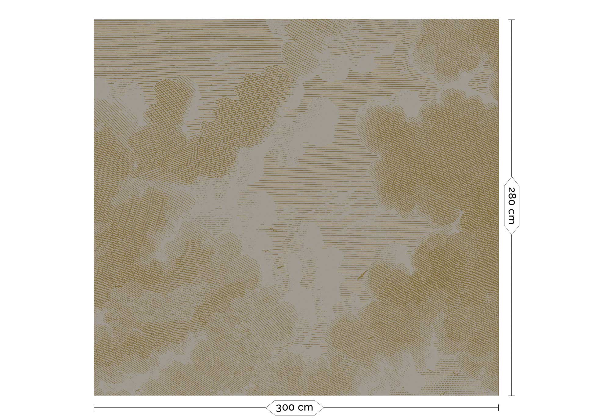 KEK Amsterdam Gold Metallic Engraved Clouds MW-186 - 6 Sheets Behang