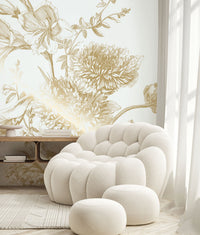 KEK Amsterdam Gold Metallic Engraved Flowers MW-028 - 4 Sheets