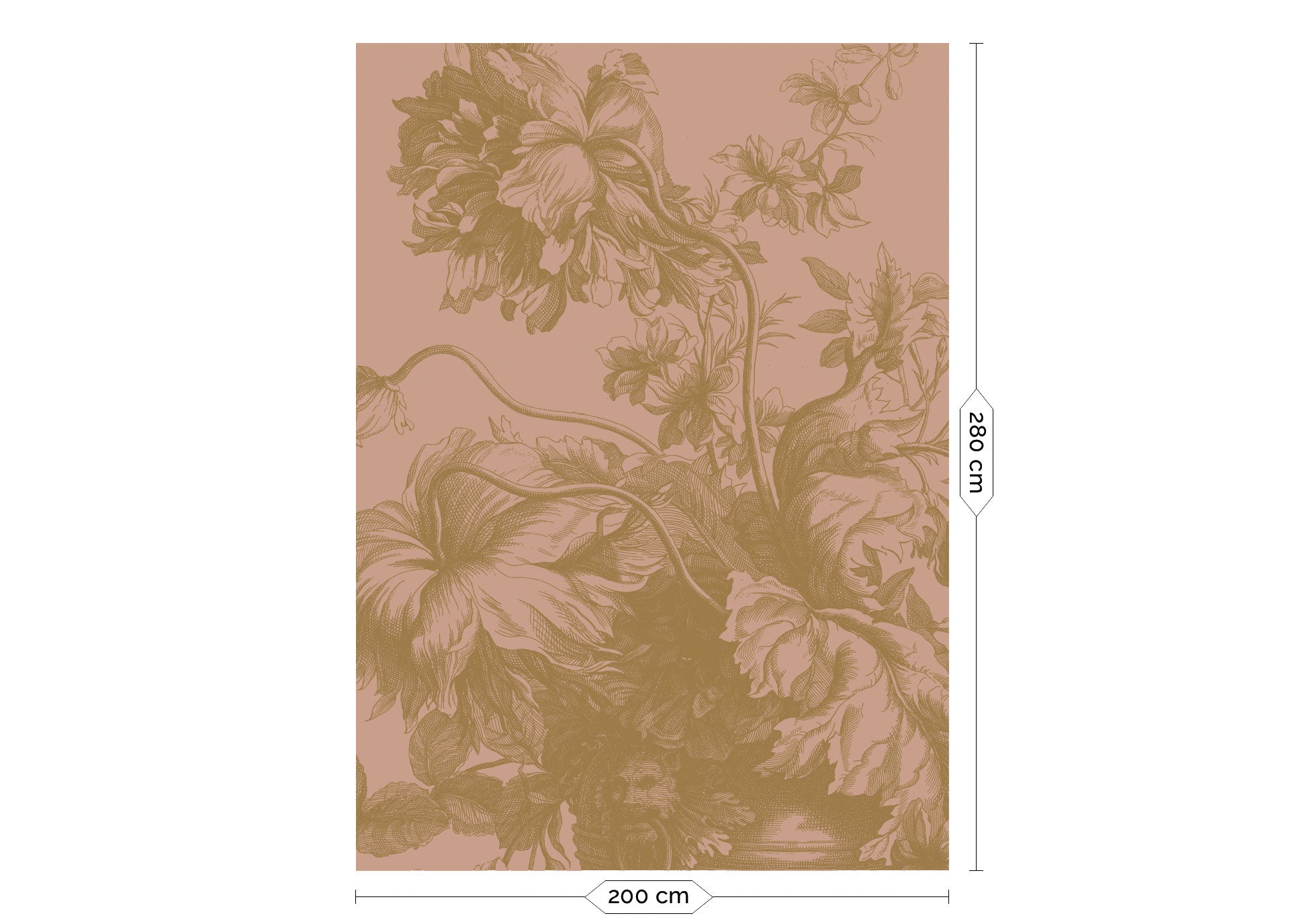 KEK Amsterdam Gold Metallic Engraved Flowers MW-119 - 4 Sheets Behang