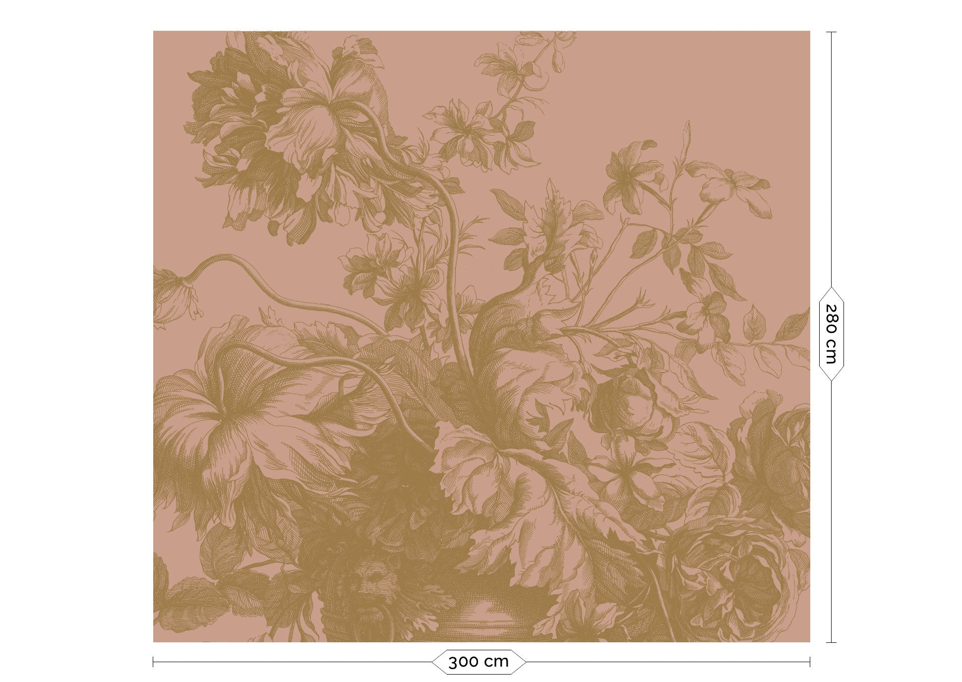KEK Amsterdam Gold Metallic Engraved Flowers MW-120 - 6 Sheets Behang