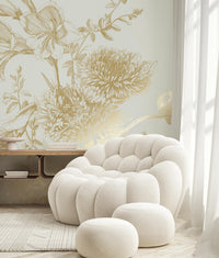 KEK Amsterdam Gold Metallic Engraved Flowers MW-143 - 4 Sheets
