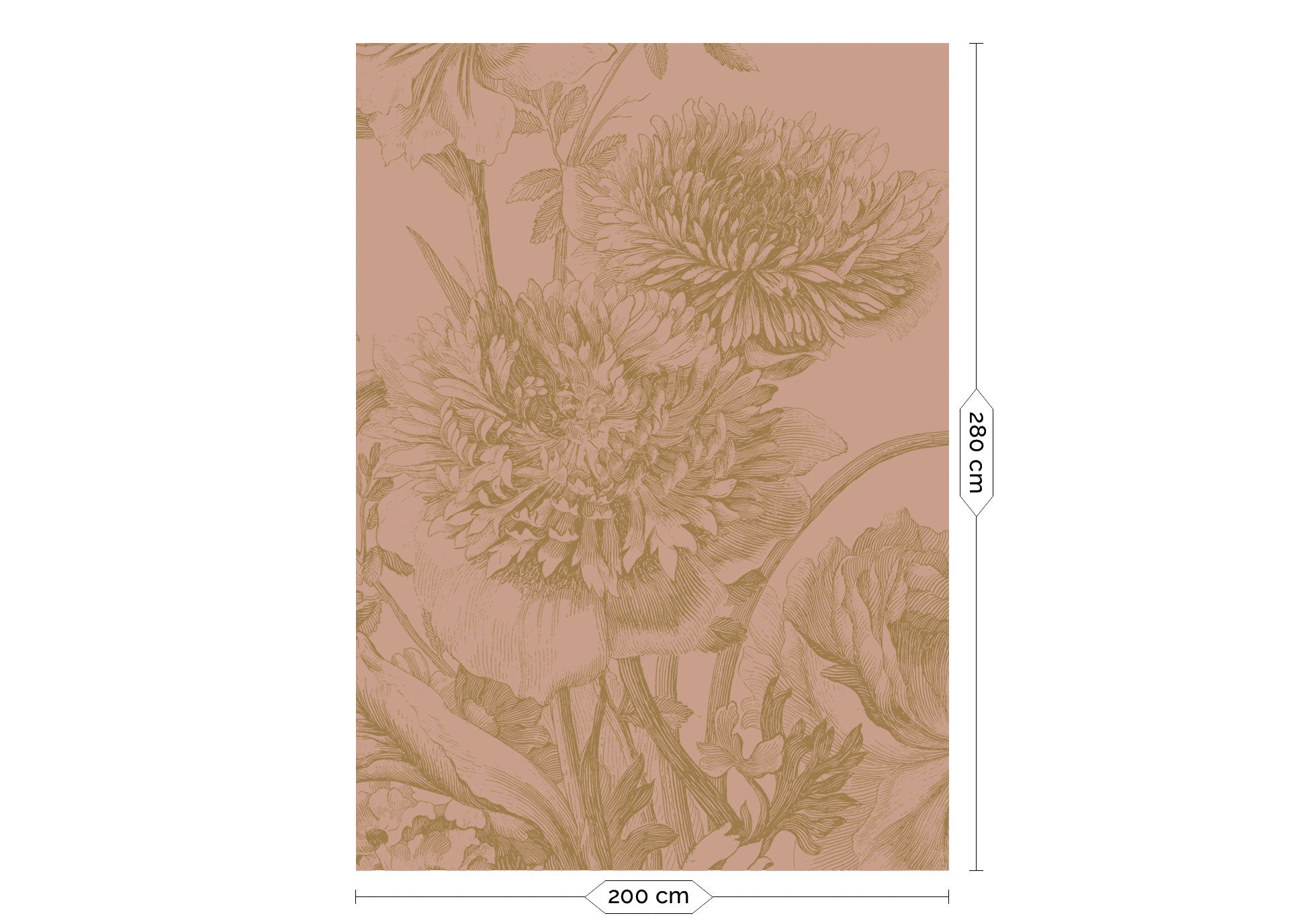 KEK Amsterdam Gold Metallic Engraved Flowers MW-146 - 4 Sheets Behang