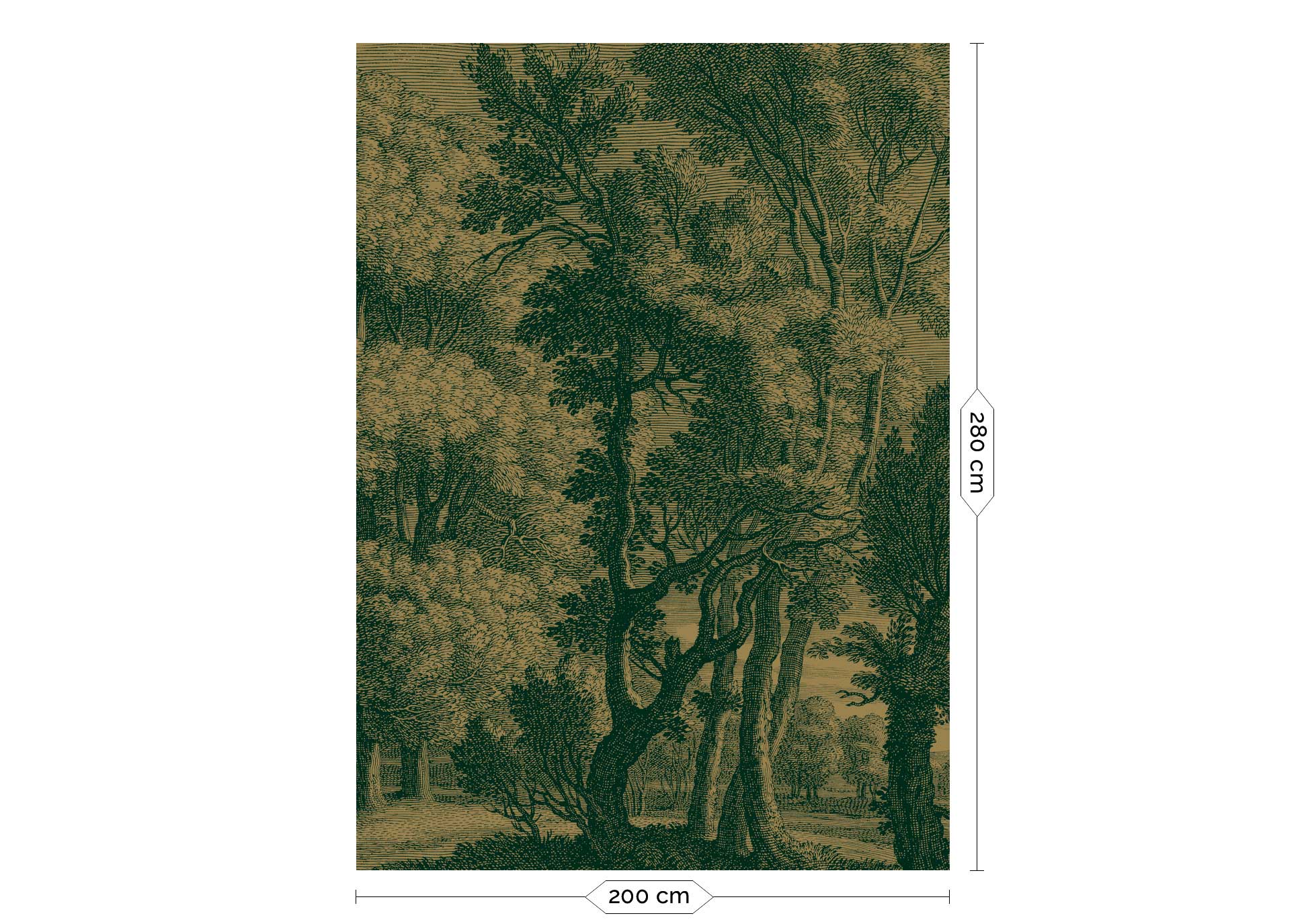KEK Amsterdam Gold Metallic Engraved Landscapes MW-031 - 4 Sheets Behang