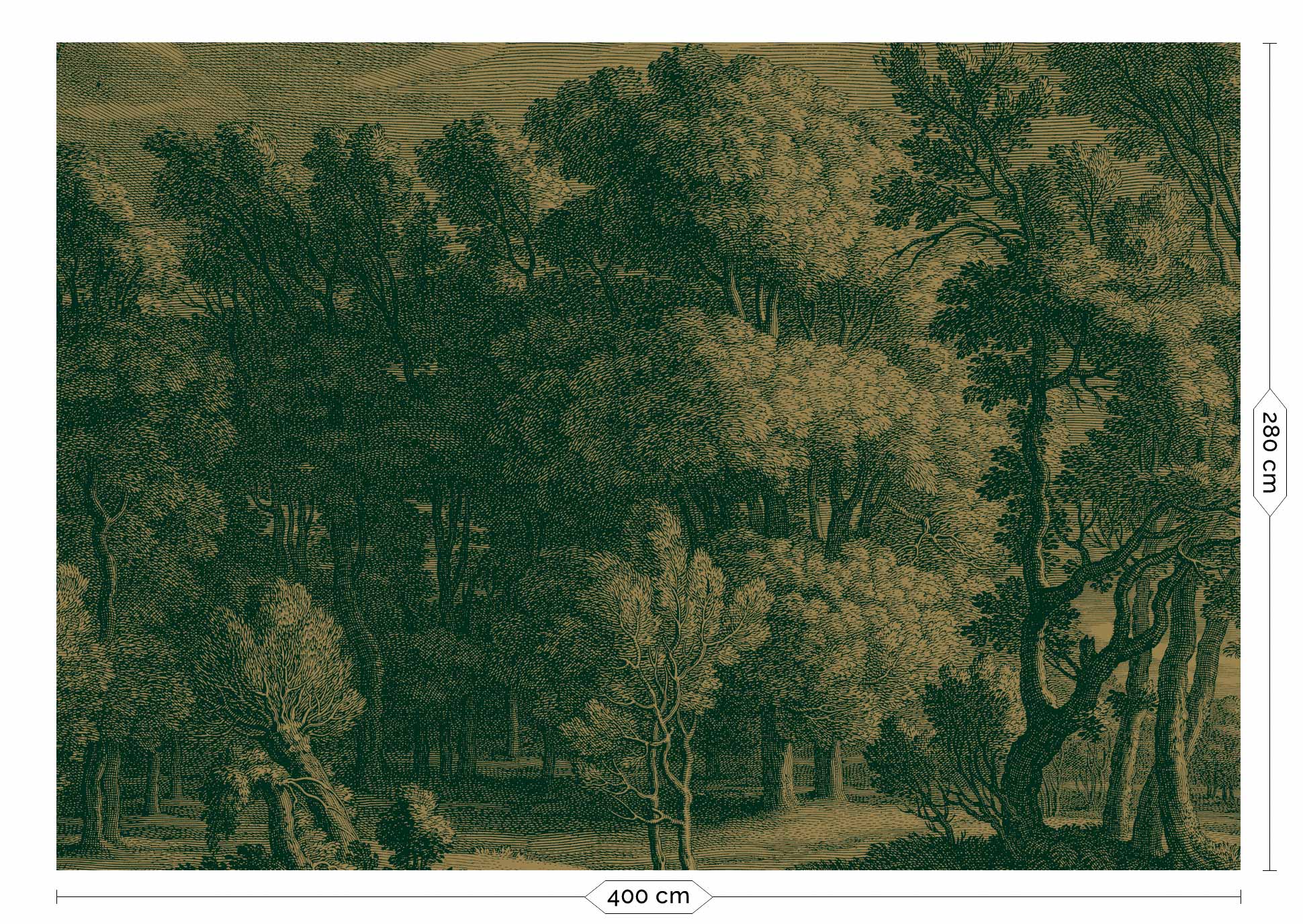 KEK Amsterdam Gold Metallic Engraved Landscapes MW-033 - 8 Sheets Behang