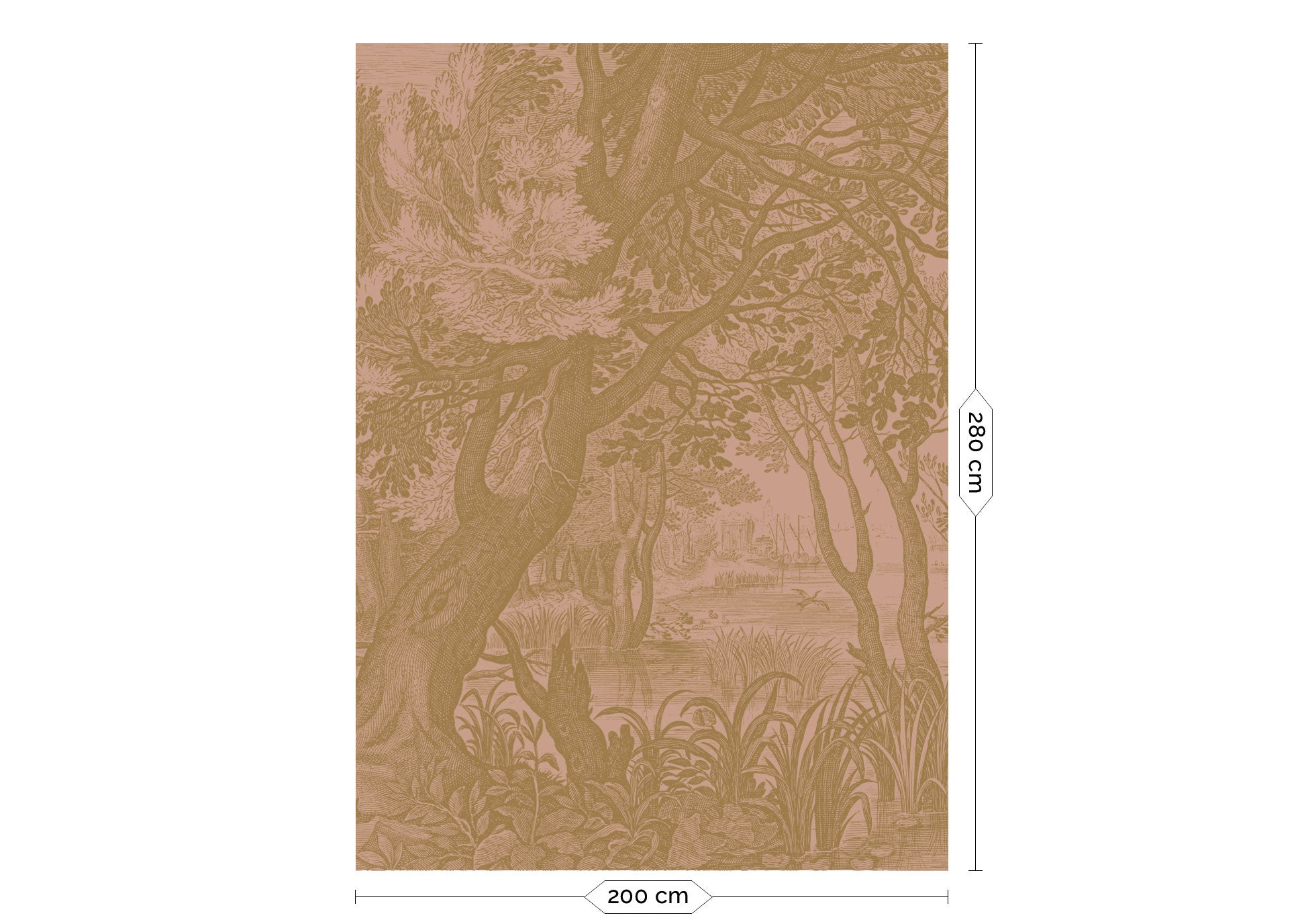 KEK Amsterdam Gold Metallic Engraved Landscapes MW-095 - 4 Sheets Behang