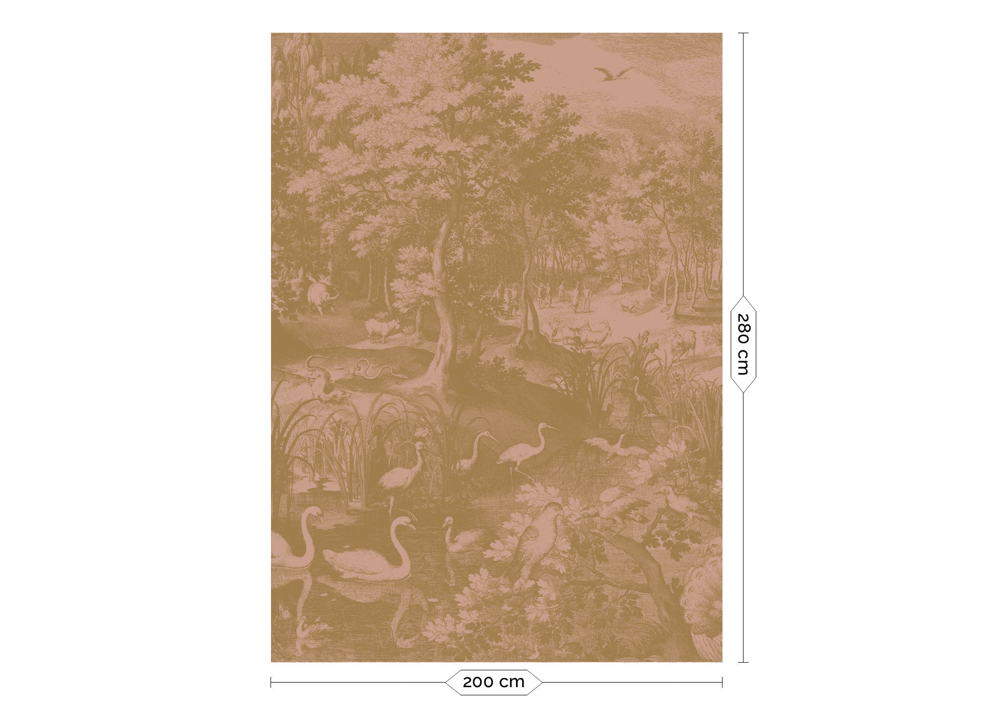 KEK Amsterdam Gold Metallic Engraved Landscapes MW-107 - 4 Sheets Behang