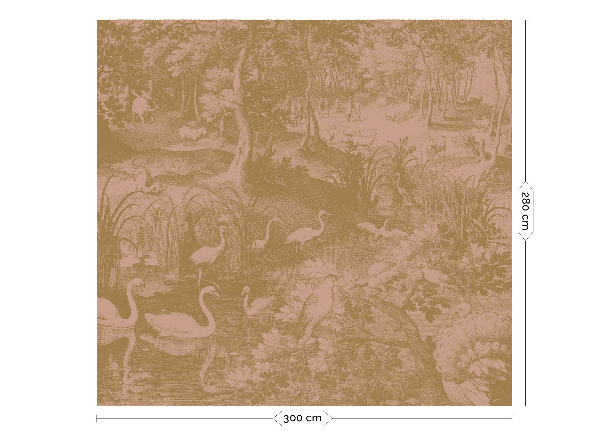 KEK Amsterdam Gold Metallic Engraved Landscapes MW-108 - 6 Sheets Behang