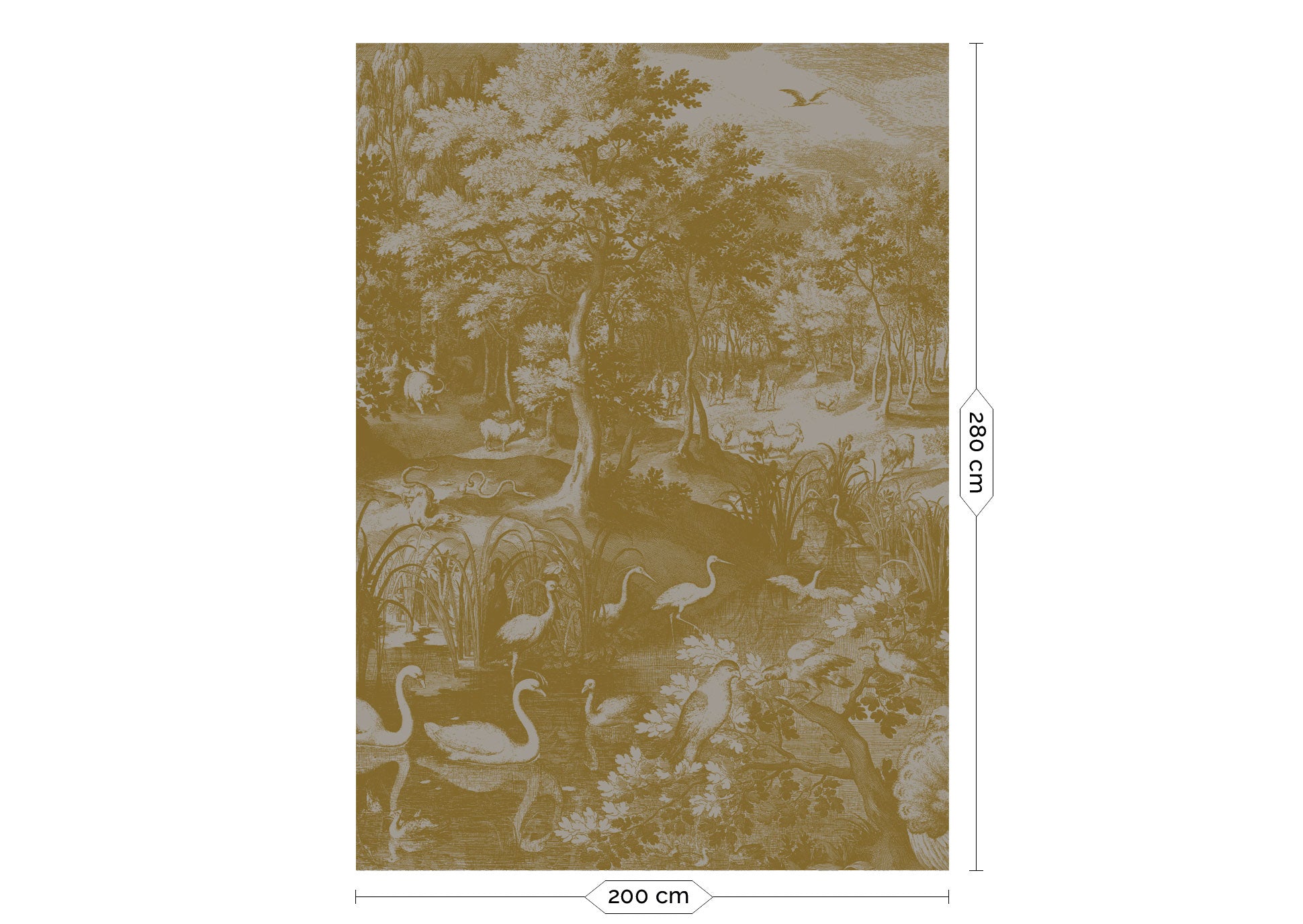 KEK Amsterdam Gold Metallic Engraved Landscapes MW-110 - 4 Sheets Behang