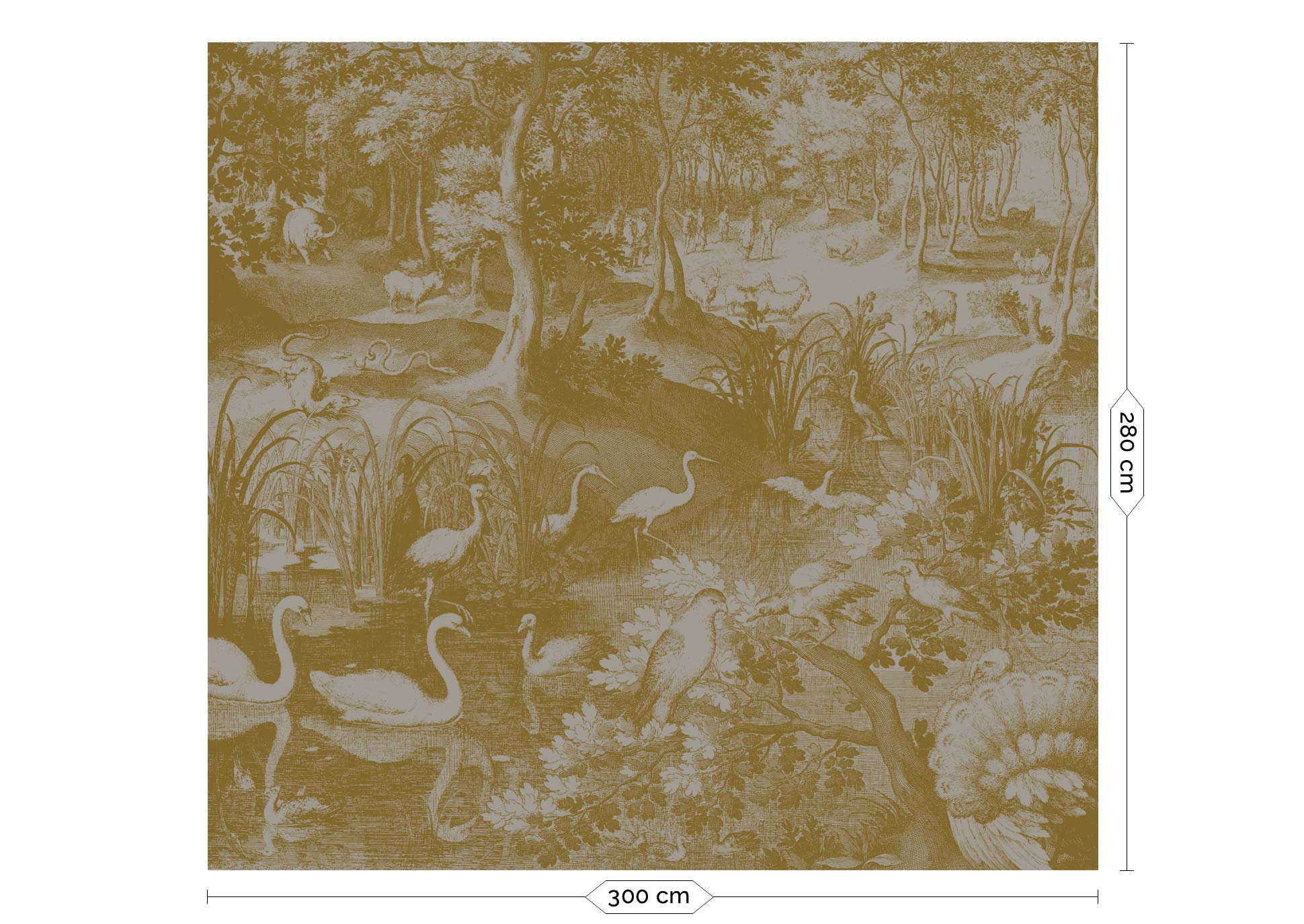 KEK Amsterdam Gold Metallic Engraved Landscapes MW-111 - 6 Sheets Behang