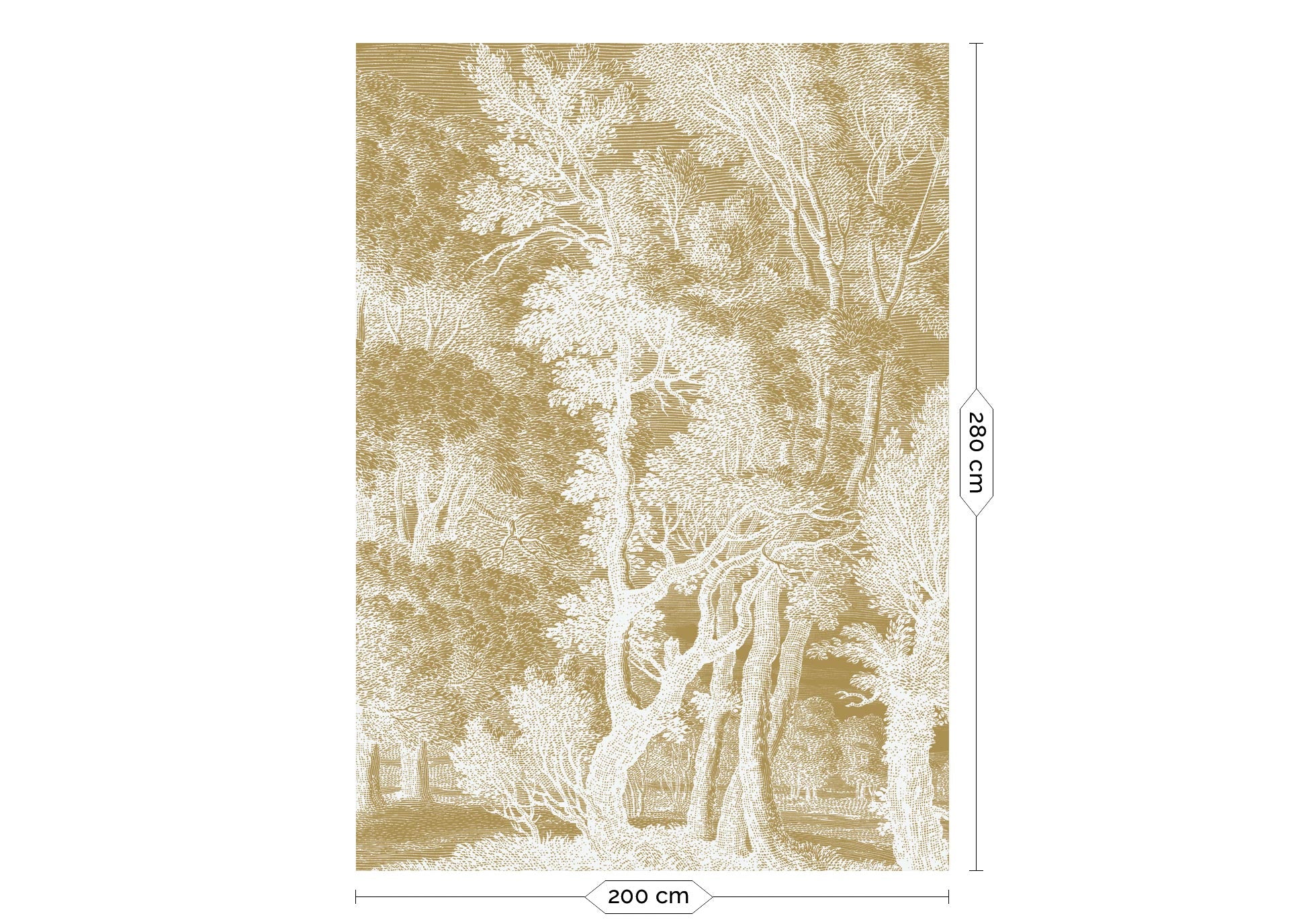 KEK Amsterdam Gold Metallic Engraved Landscapes MW-152 - 4 Sheets Behang