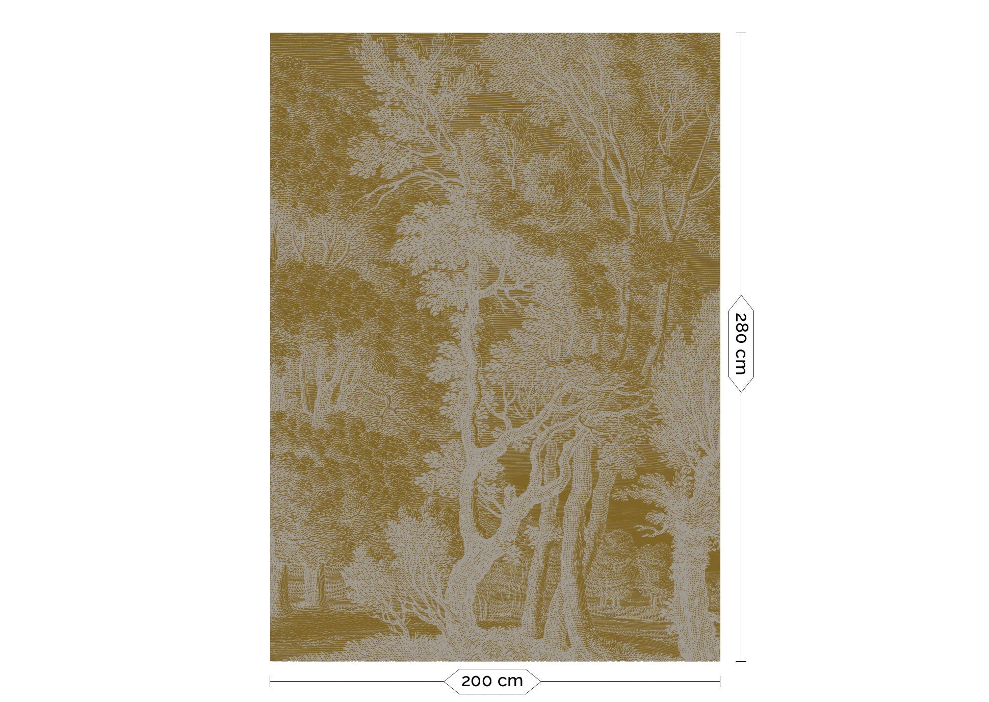 KEK Amsterdam Gold Metallic Engraved Landscapes MW-161 - 4 Sheets Behang