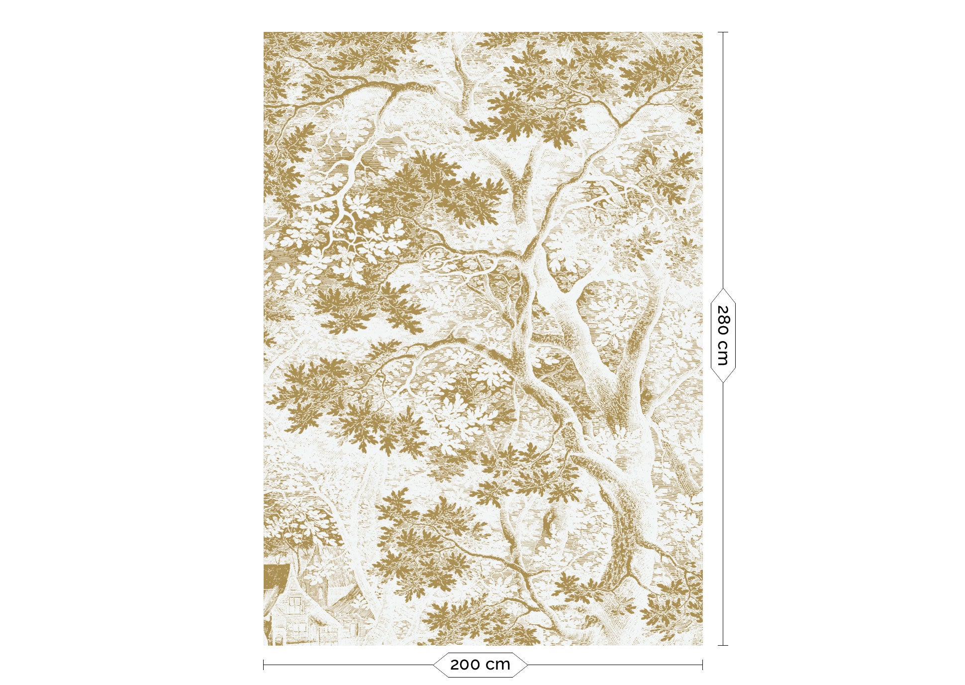 KEK Amsterdam Gold Metallic Engraved Landscapes MW-164 - 4 Sheets Behang