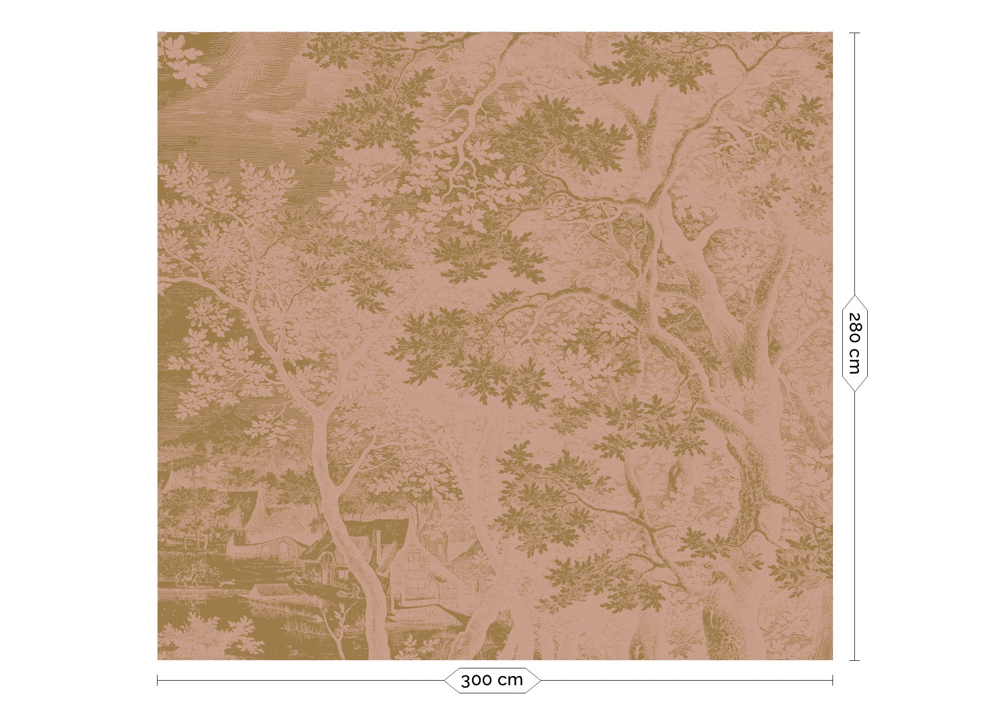 KEK Amsterdam Gold Metallic Engraved Landscapes MW-171 - 6 Sheets Behang