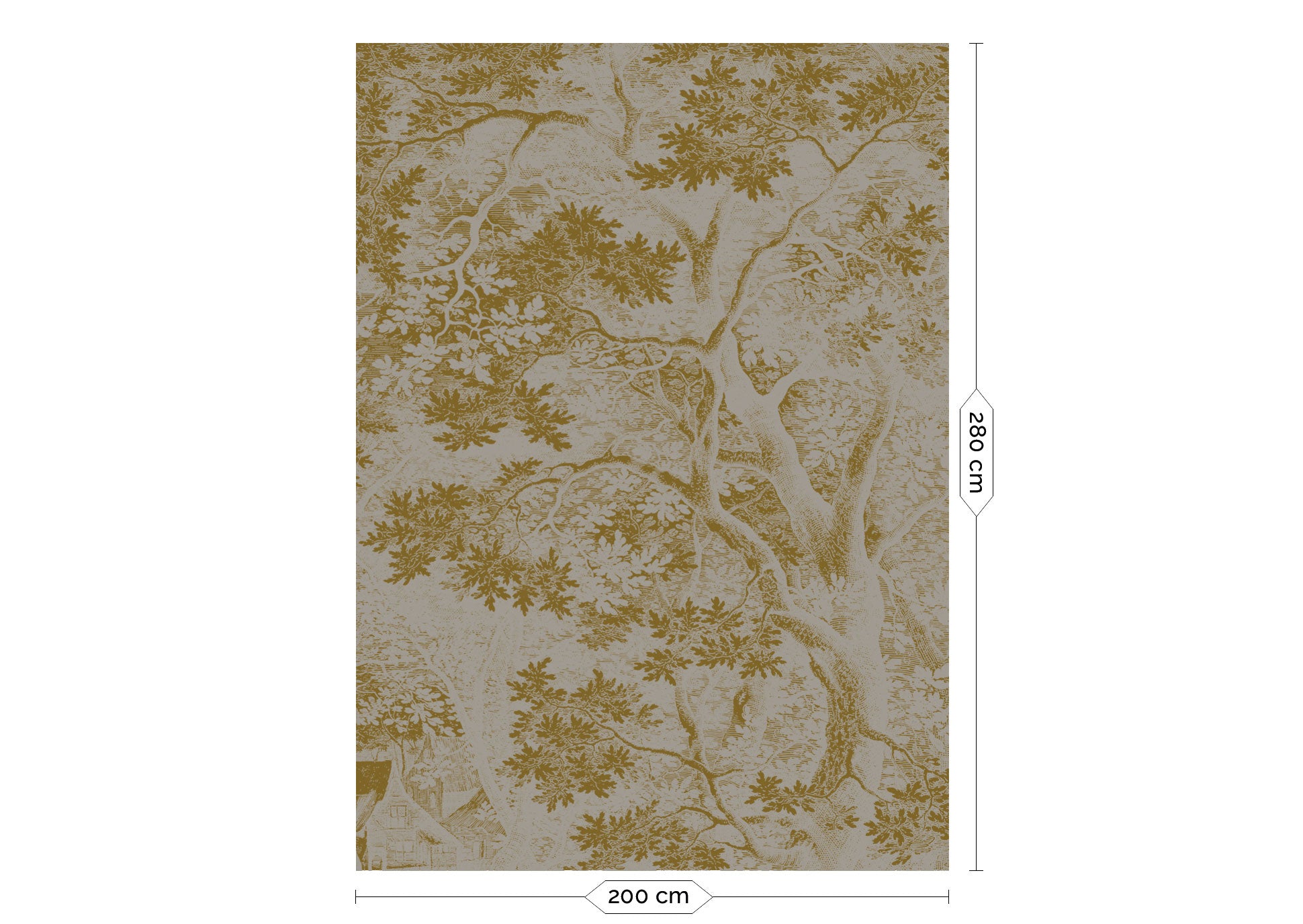 KEK Amsterdam Gold Metallic Engraved Landscapes MW-173 - 4 Sheets Behang