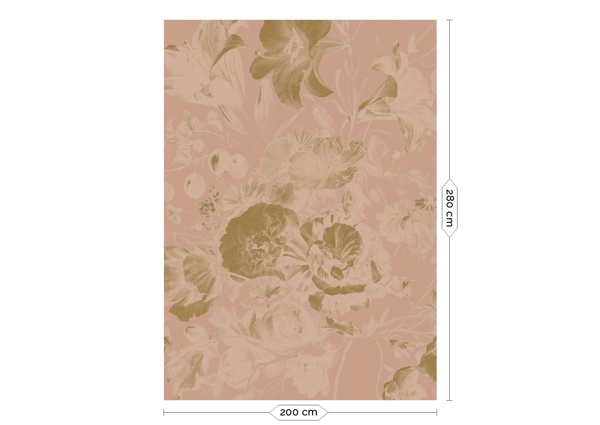 KEK Amsterdam Gold Metallic Golden Age Flowers MW-046 - 4 Sheets Behang
